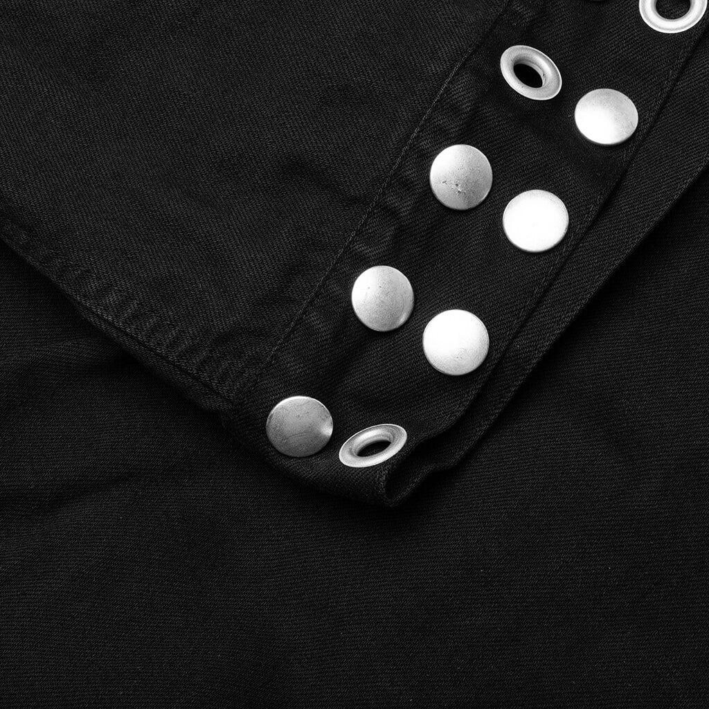 Jacket w/ Leather Fringes and Studs - Black Male Product Image