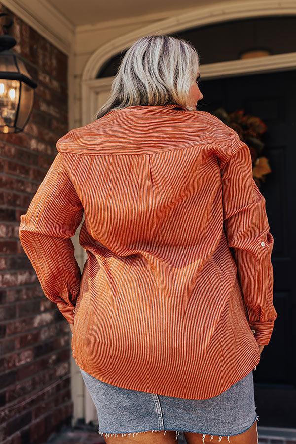 Stripes And Smiles Shift Top in Rust Curves Product Image