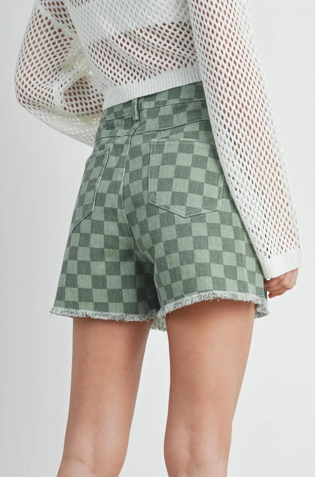 Green Check Shorts Product Image