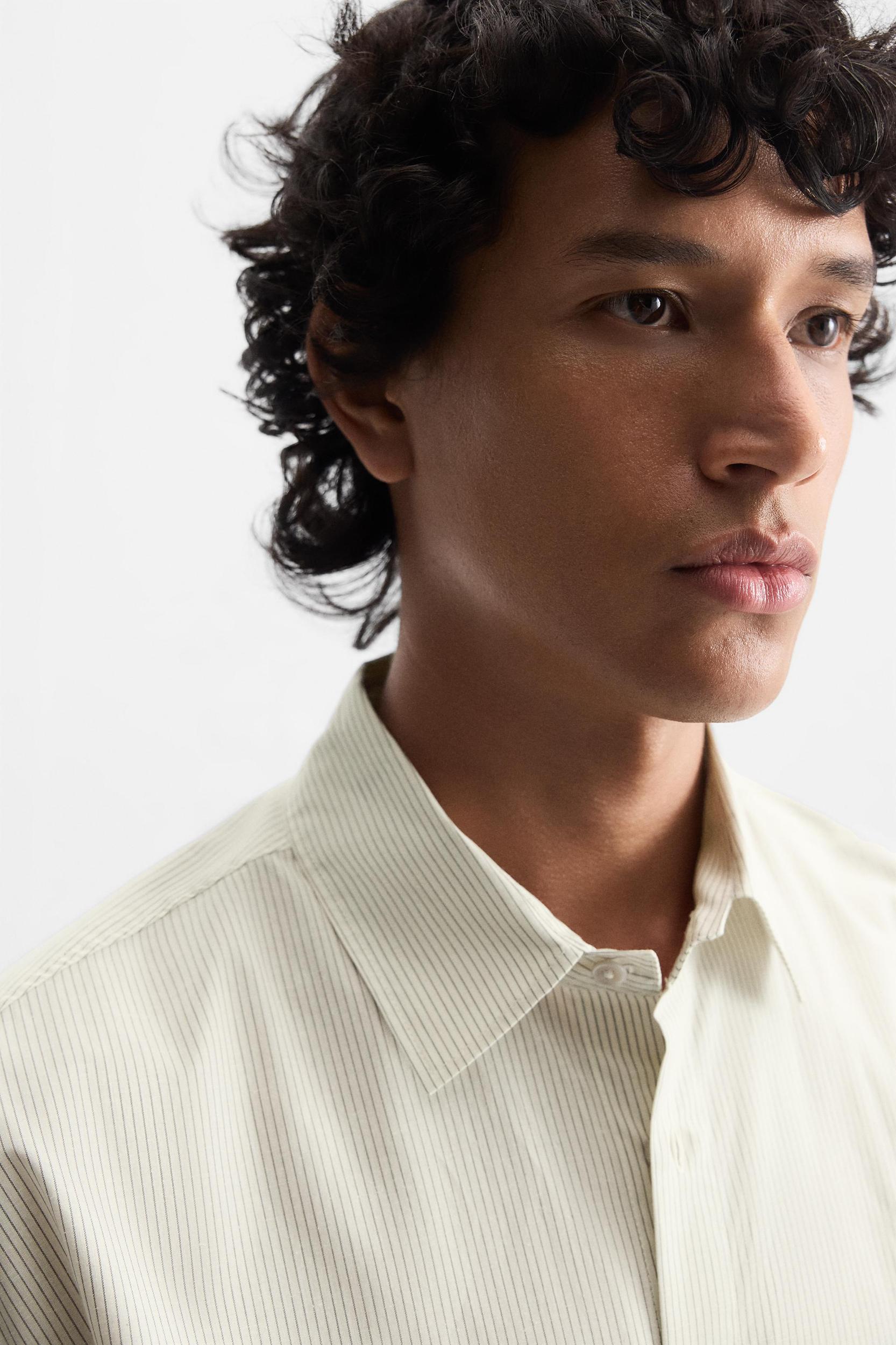 COTTON-HEMP STRIPED SHIRT Product Image