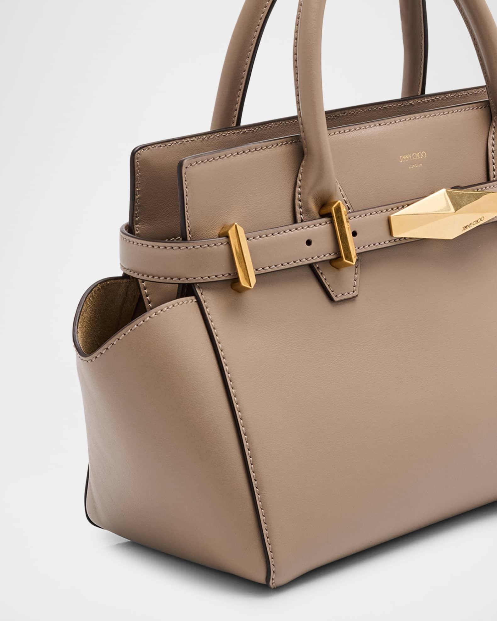 Small Diamond Belted Leather Top-Handle Bag Product Image