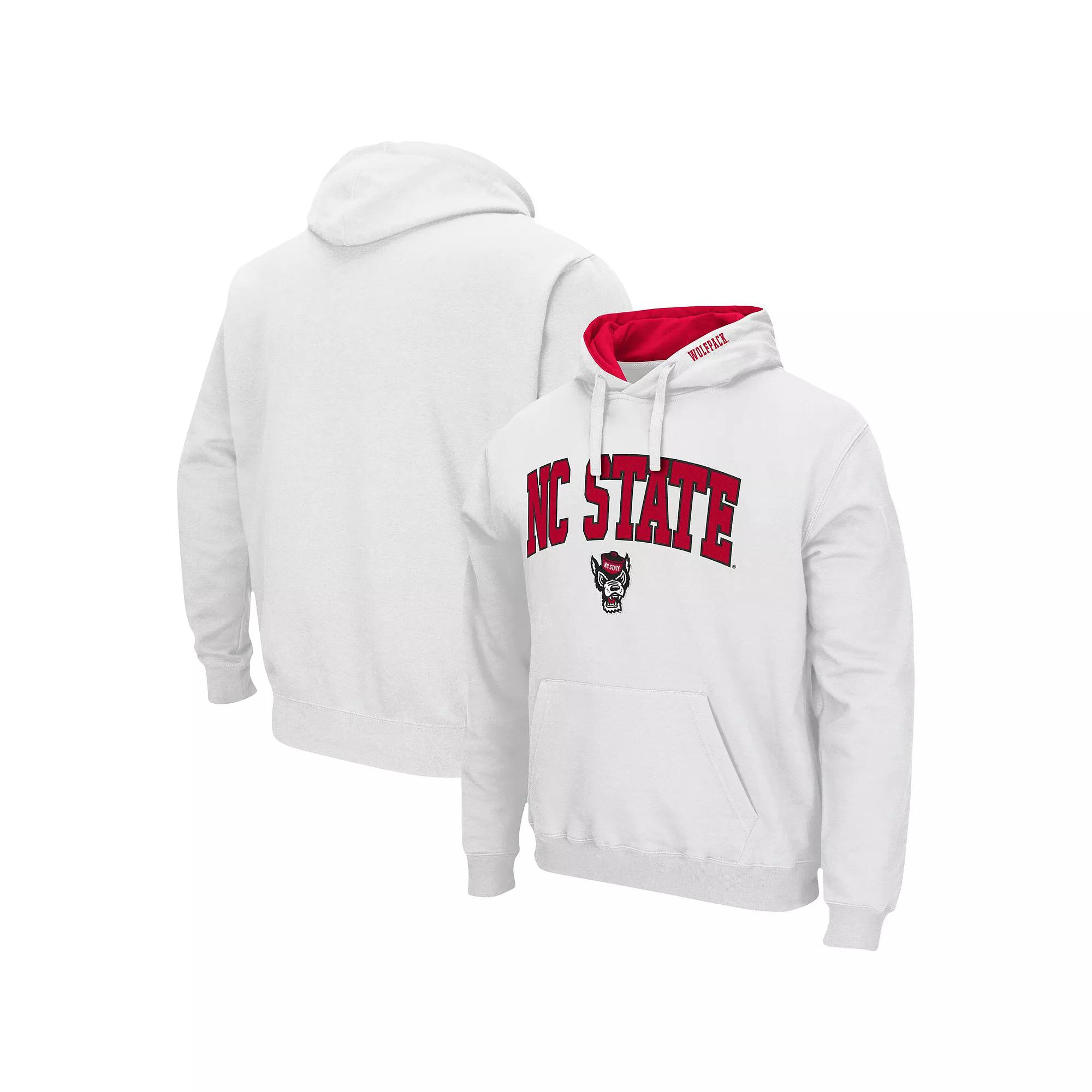 Men's Colosseum White NC State Wolfpack Arch & Logo 3.0 Pullover Hoodie,  Product Image
