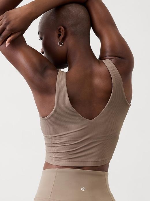 Transcend V Neck Rib Crop Sports Bra A-C Product Image