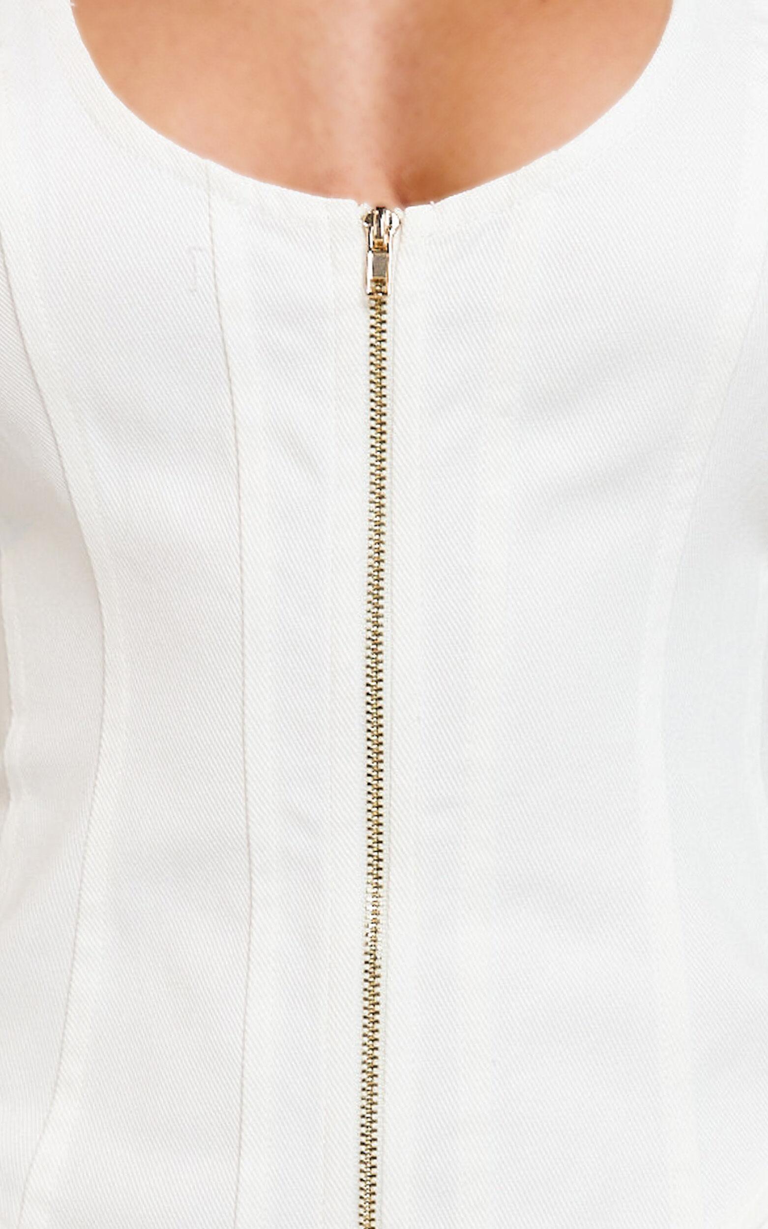 Maisy Maxi Dress - Scoop Neck Racer Back Fitted Dress in White Product Image