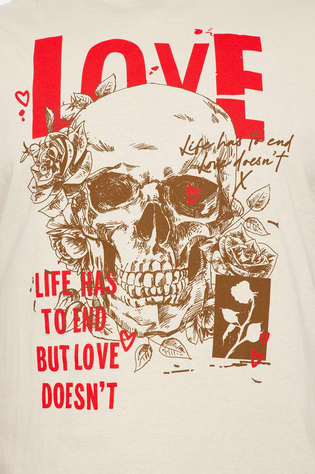 Love Doesn't End Short Sleeve Tee - Tan Product Image