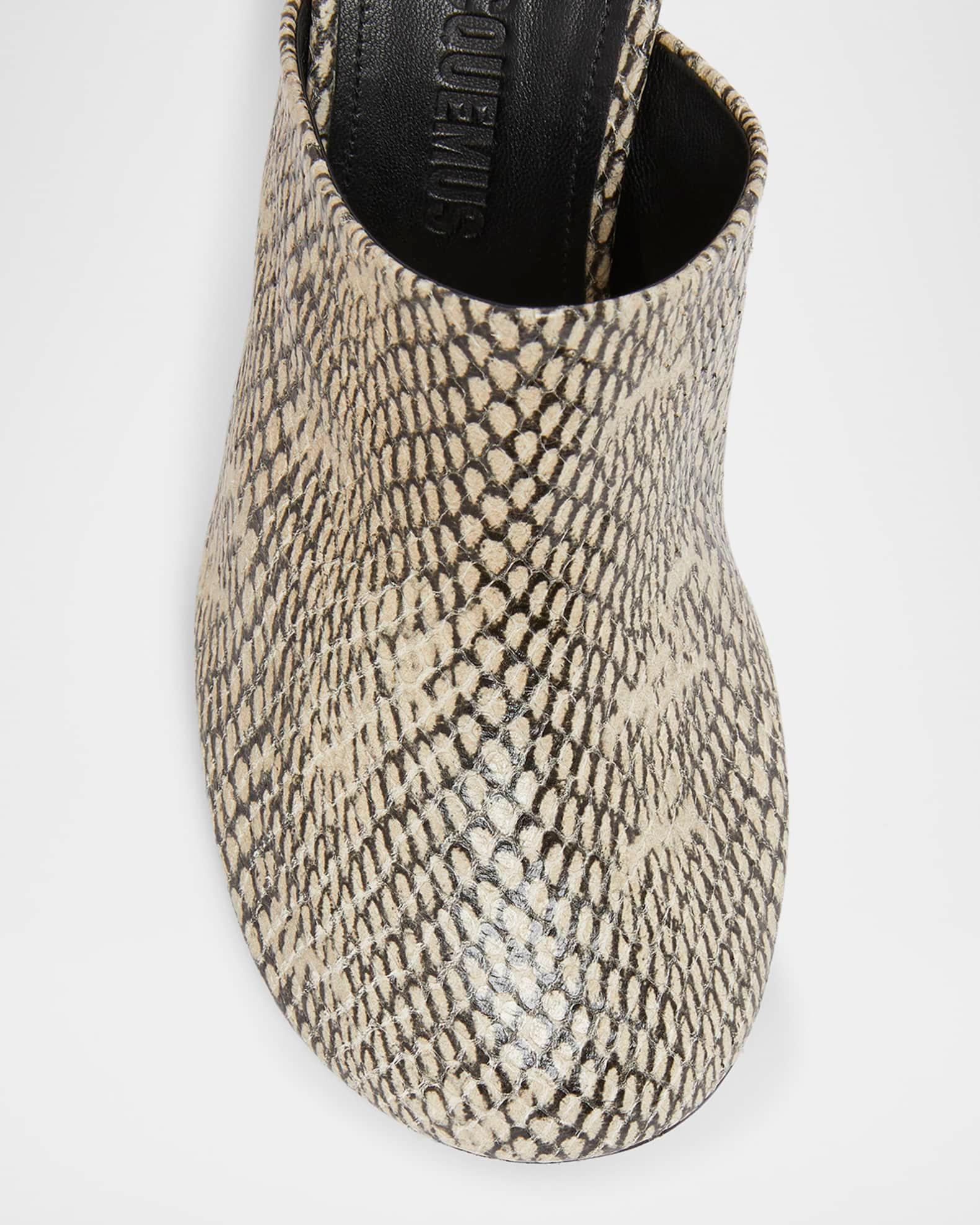 Les Bisou Leather Cube-Heel Mules Product Image