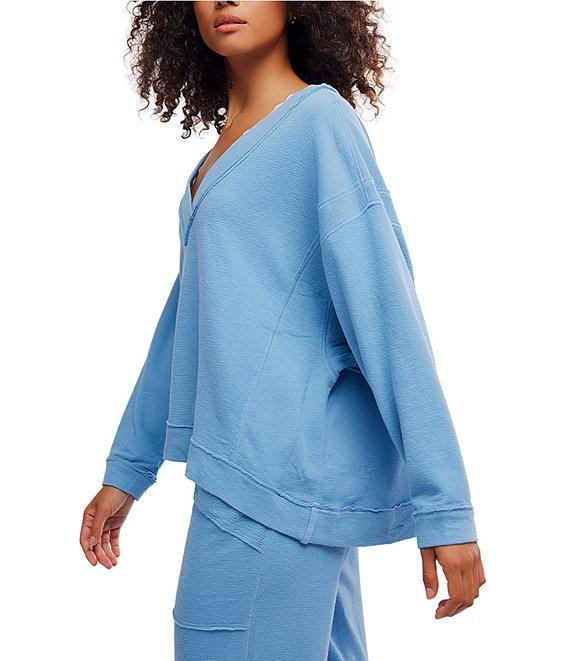 Free People Staycation Coordinating Long Sleeve V-Neck Oversized Pullover Product Image
