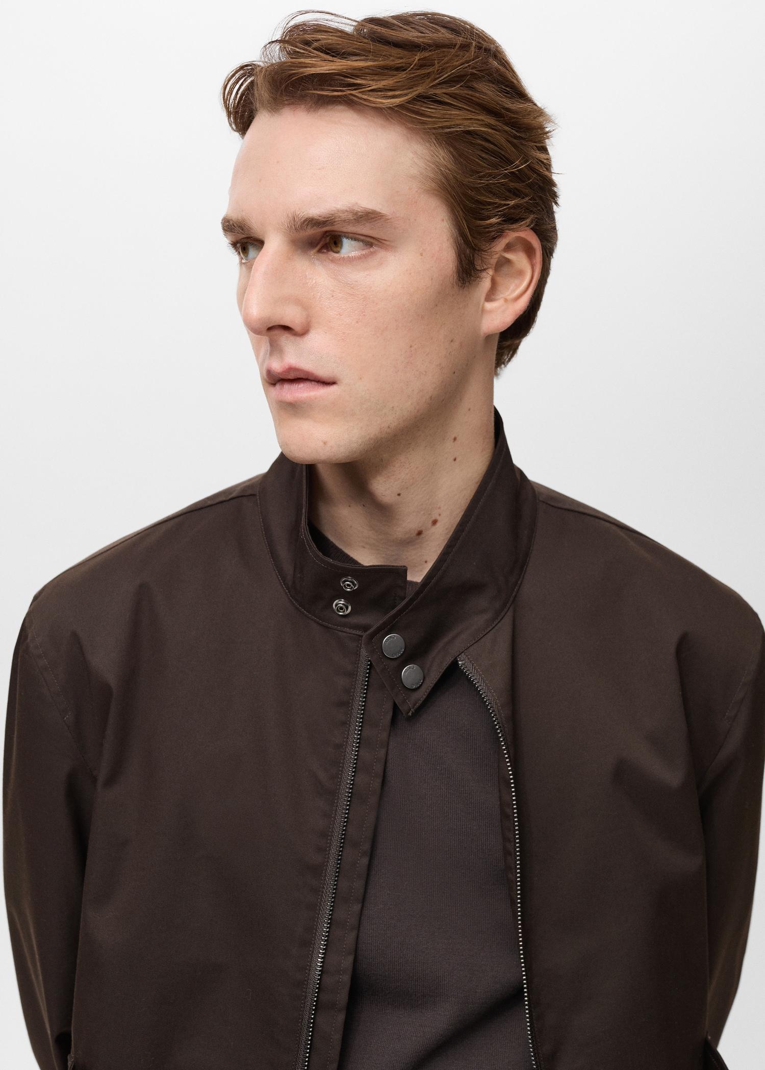 Water-repellent cotton jacket - Men | MANGO USA Product Image