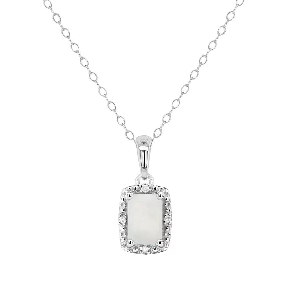 Celebration Gems Sterling Silver Gemstone & Diamond Accent Pendant Necklace, Women's,  Product Image
