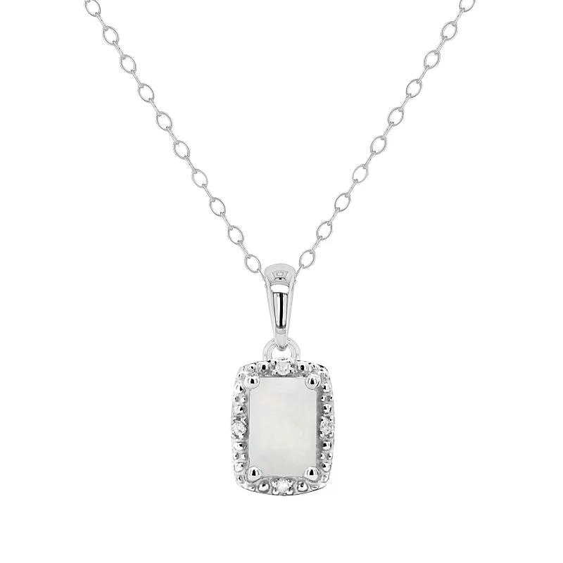 Celebration Gems Sterling Silver Gemstone & Diamond Accent Pendant Necklace, Women's,  Product Image