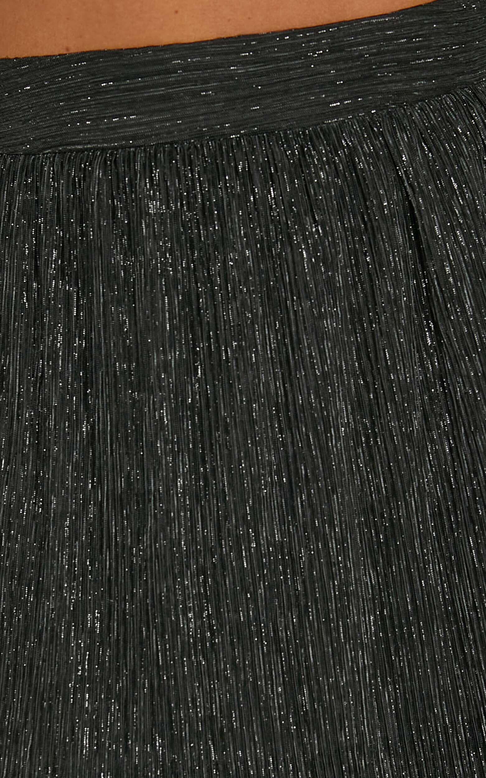 Daisy Maxi Skirt - High Waisted Thigh Split Skirt in Black Product Image