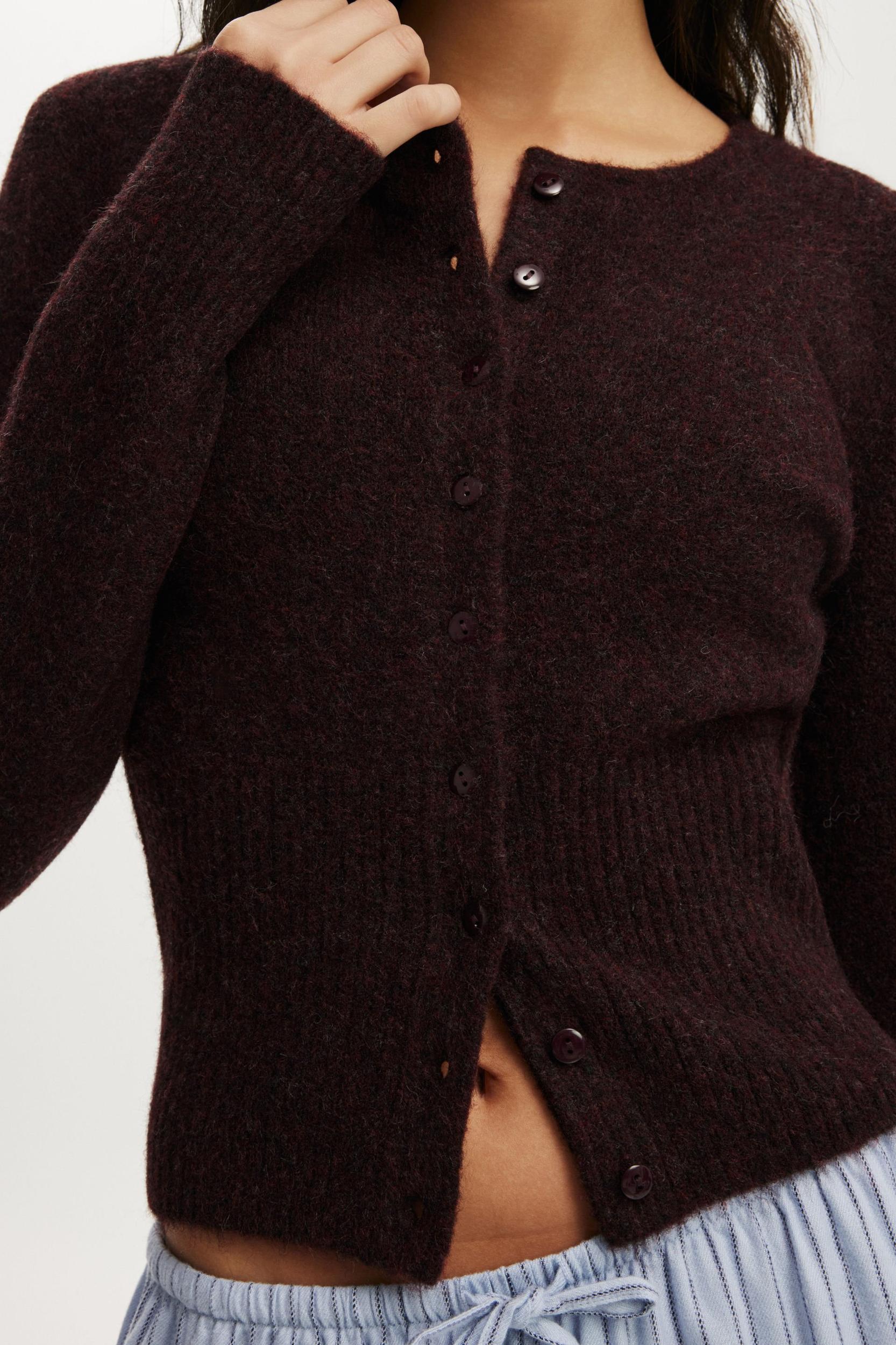 Fluffy Fitted Knit Cardi Product Image