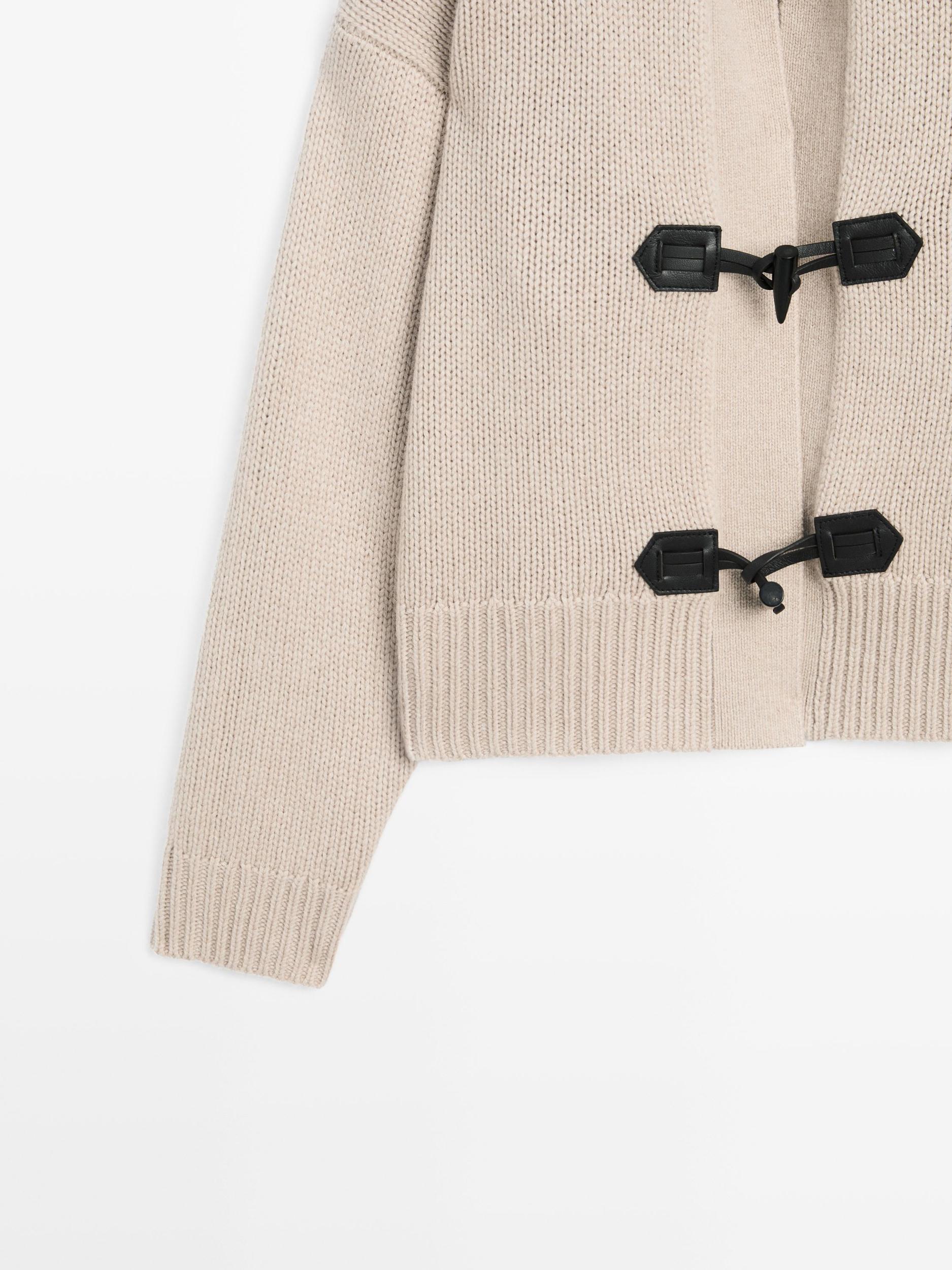 Wool blend cardigan with horn button detail Product Image