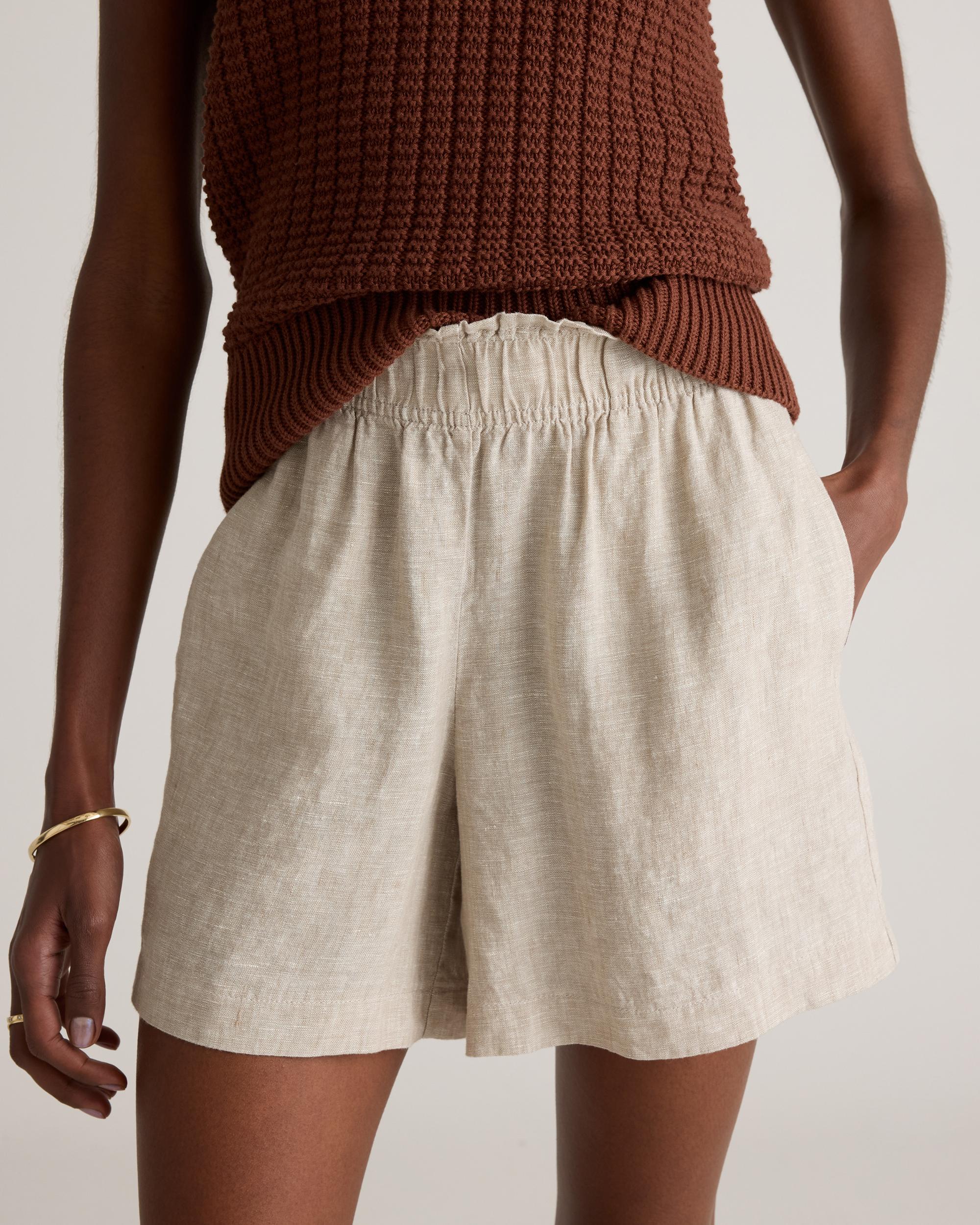 Quince | Women's 100% European Linen High Waisted Shorts Product Image