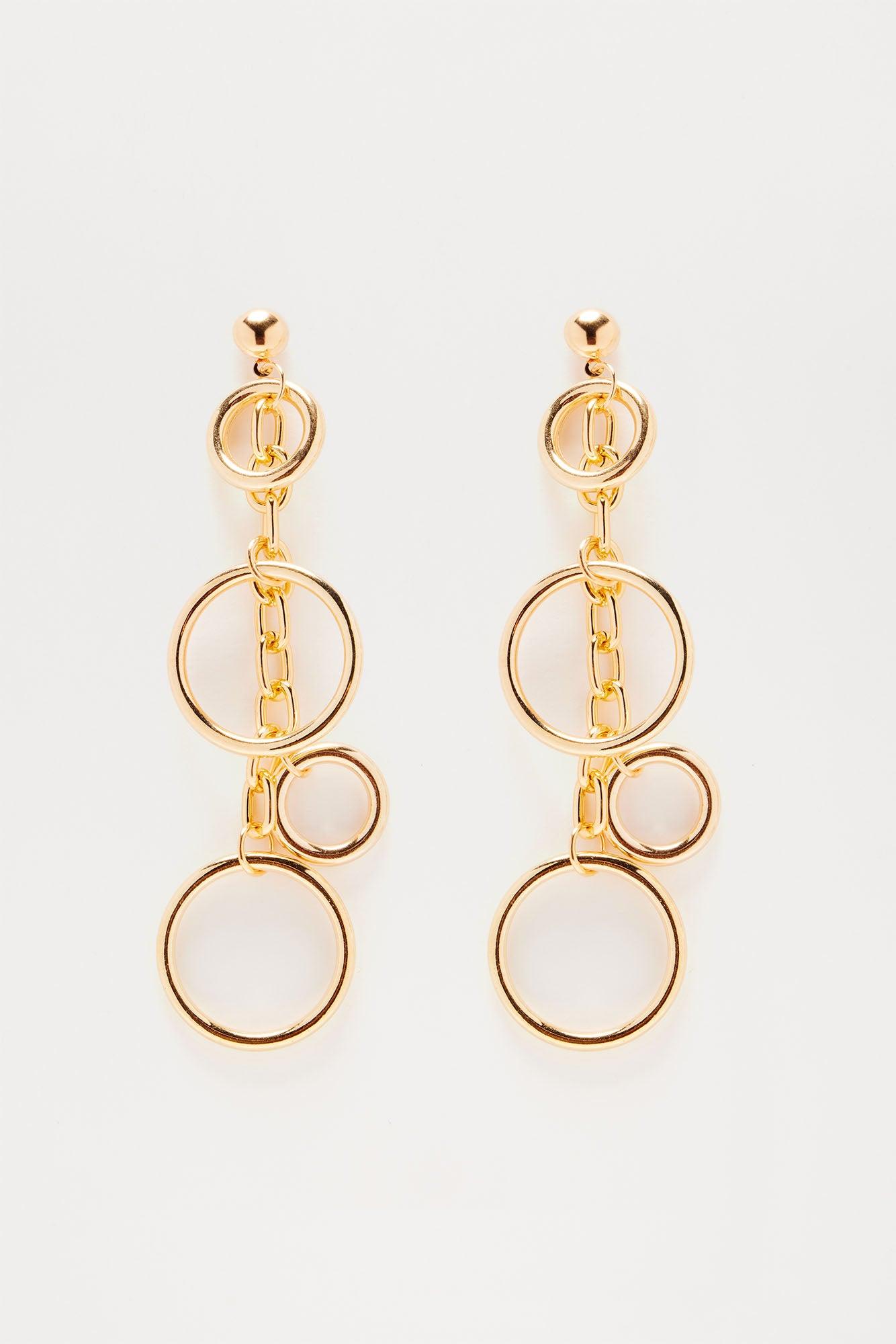 Pour Me The Bubbly Earrings - Gold Product Image