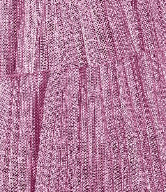 Gianni Bini Grace Metallic Plisse Sweetheart Neck Cut-Out Tiered Dress Product Image