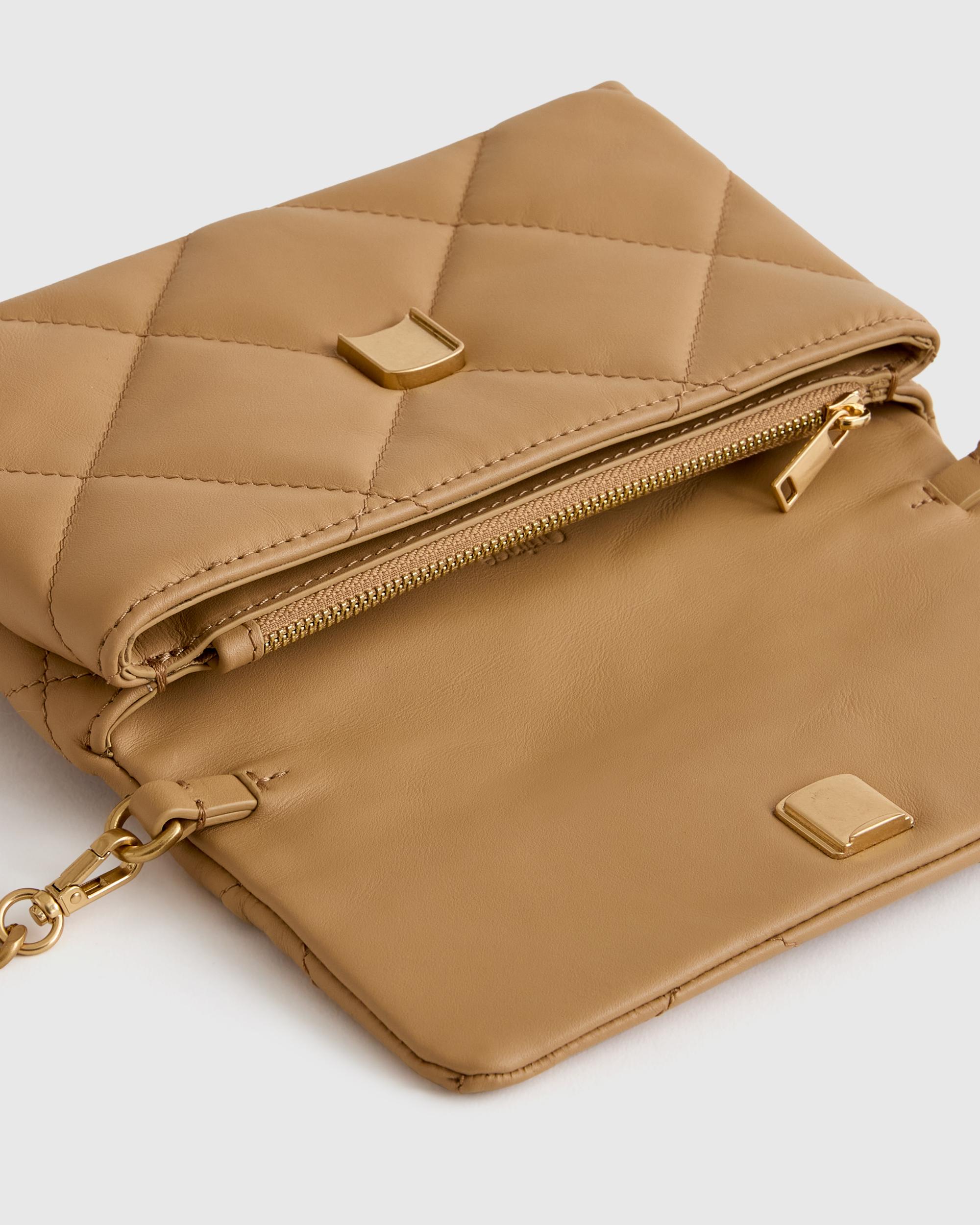 Quince | Women's Italian Leather Diamond Quilted Wallet Crossbody Product Image