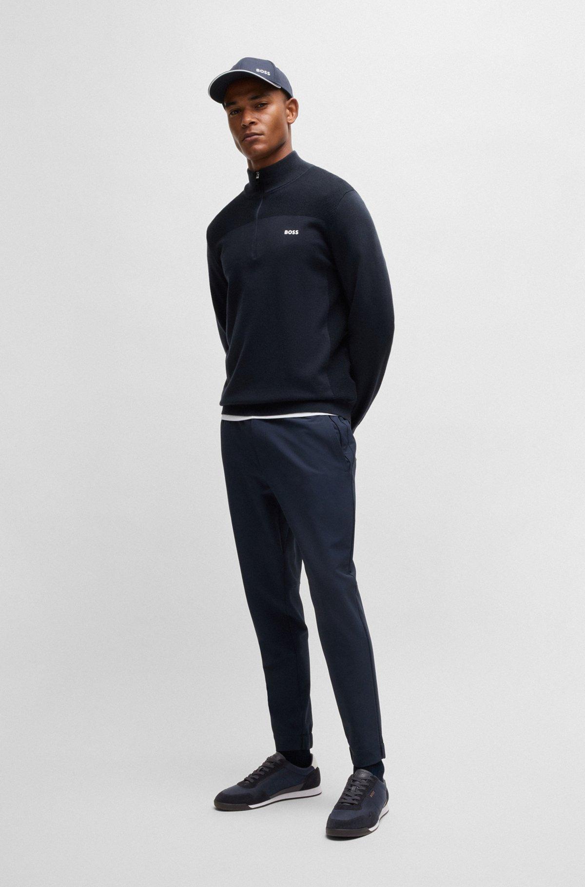 Mixed-material lace-up trainers with suede trims Product Image