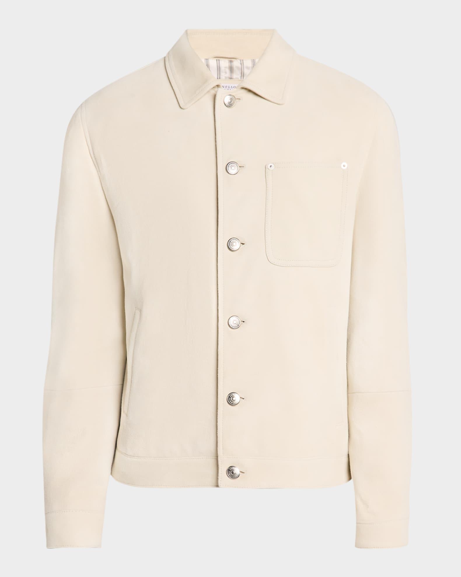 Men's Suede Shirt Jacket Product Image