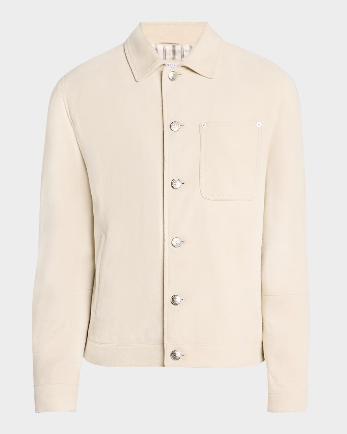 Men's Suede Shirt Jacket Product Image