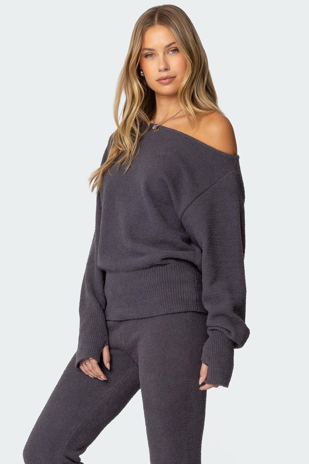 Plush Oversized Asymmetric Sweater Product Image