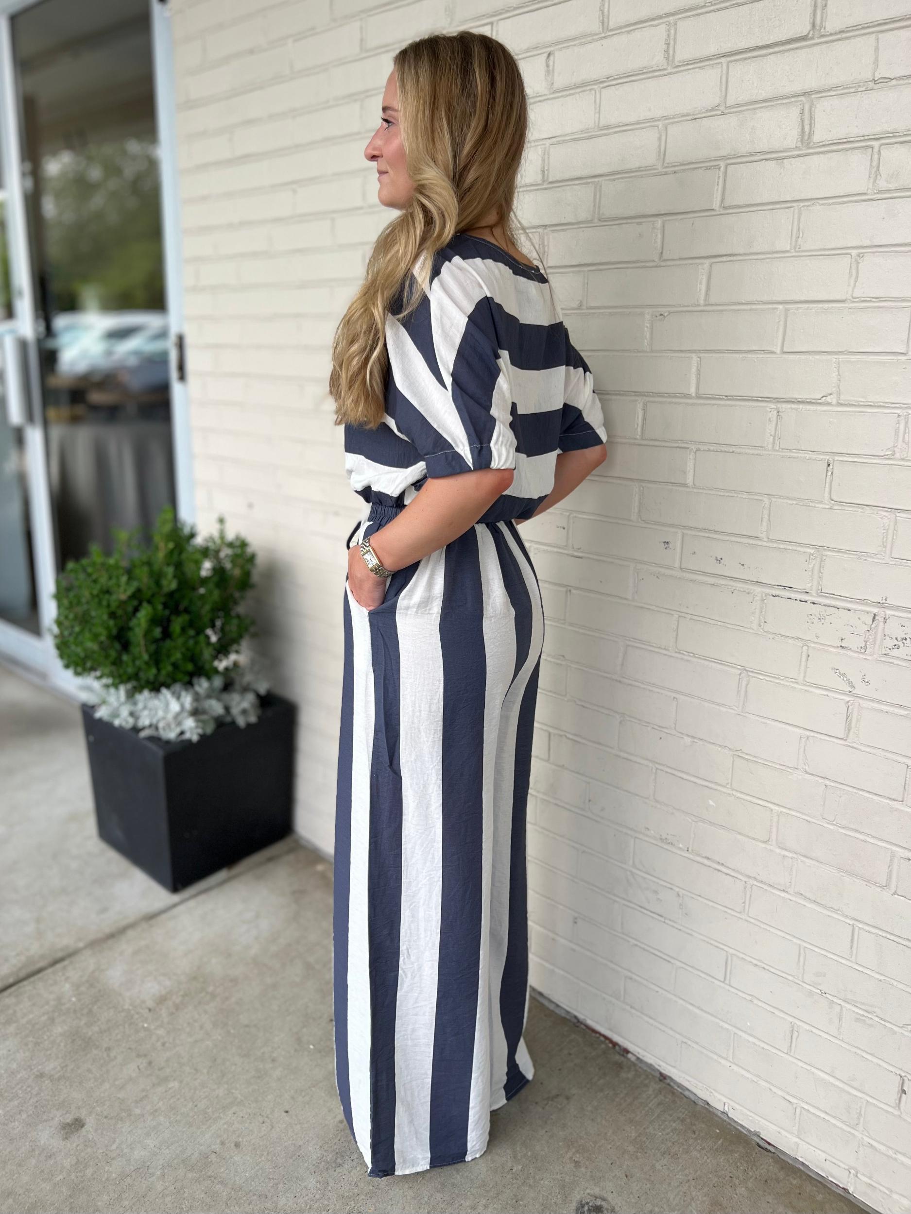 Delaney Wide Leg Striped Pants Product Image