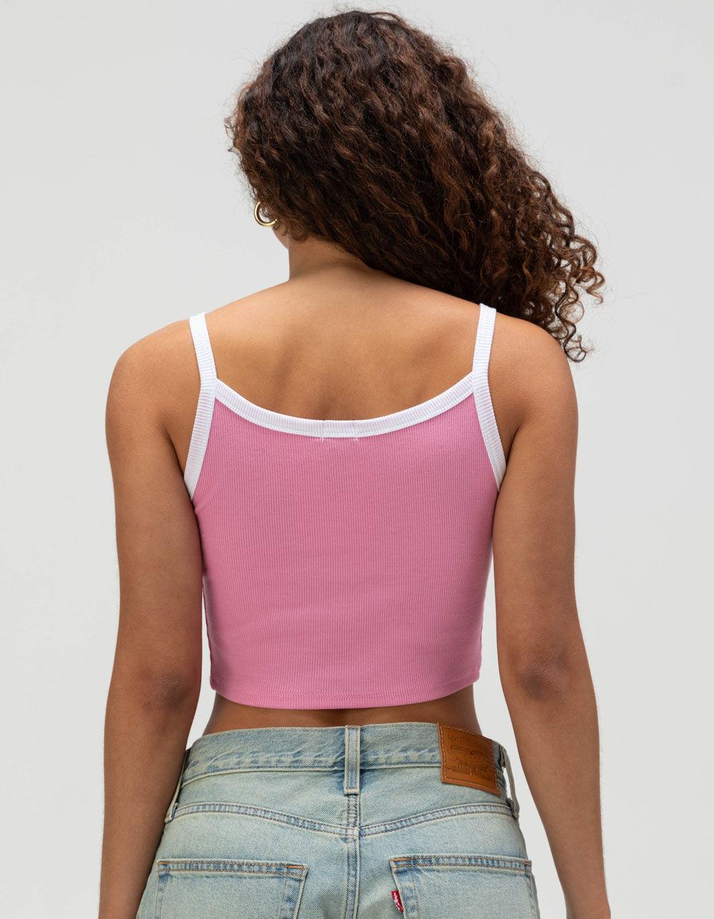 TILLYS Ringer Womens Cami - PINK/WHITE Product Image