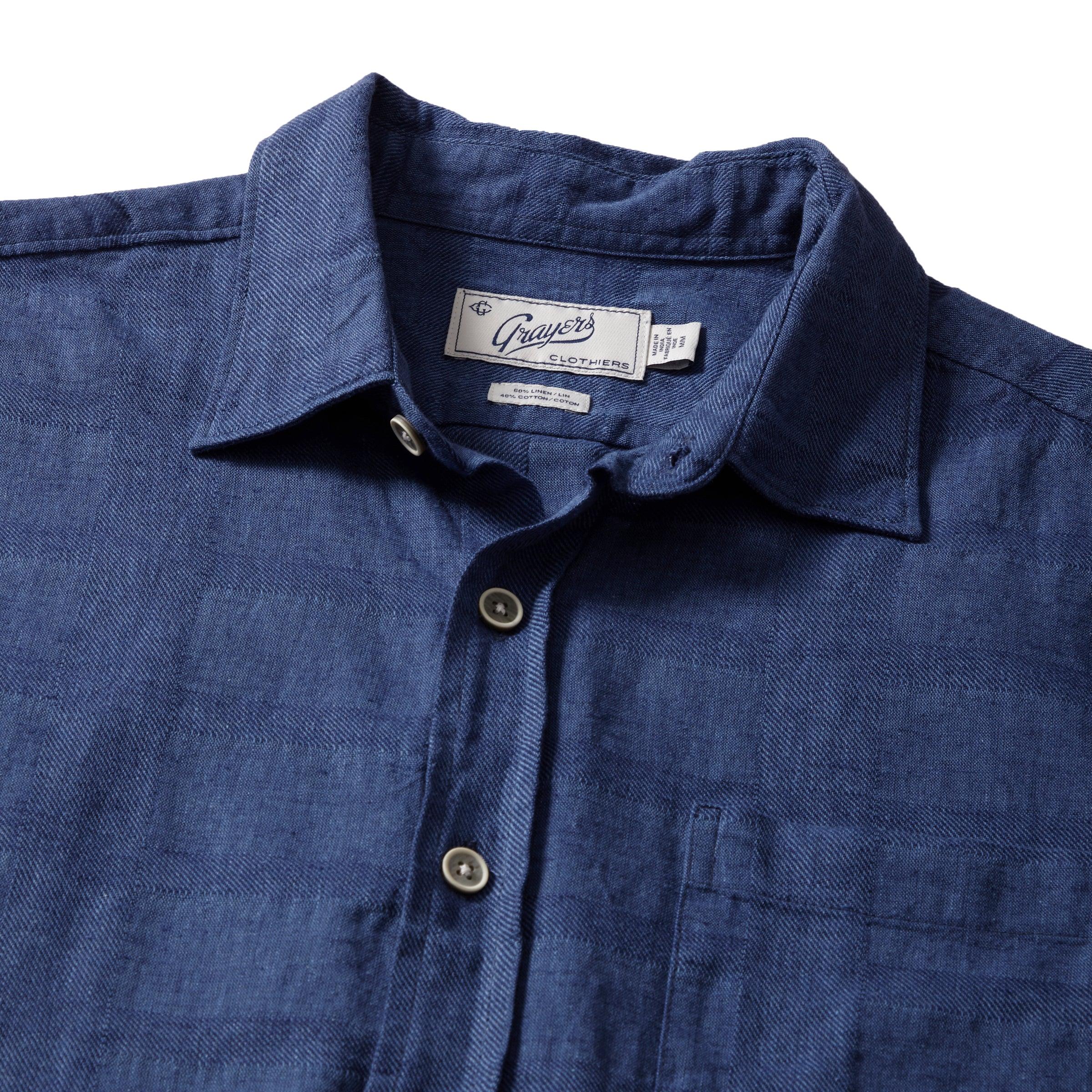 Outback Linen Cotton Dobby Shirt - Ensign Blue (Final Sale)* Product Image