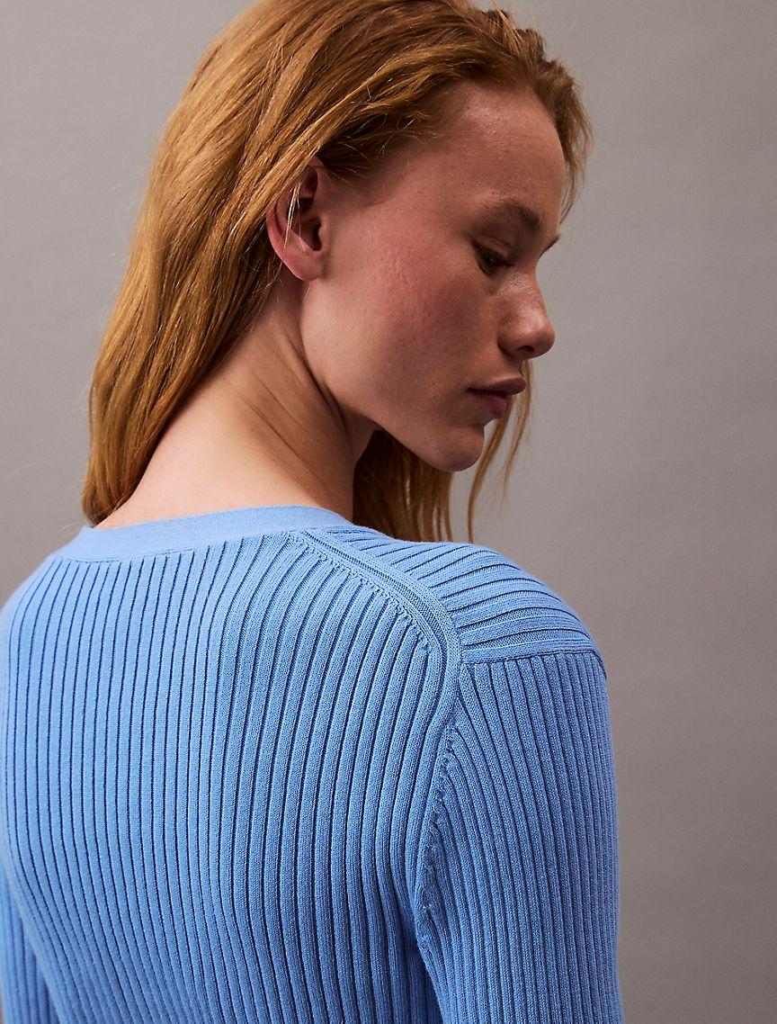 Smooth Cotton Rib Sweater Cardigan Product Image