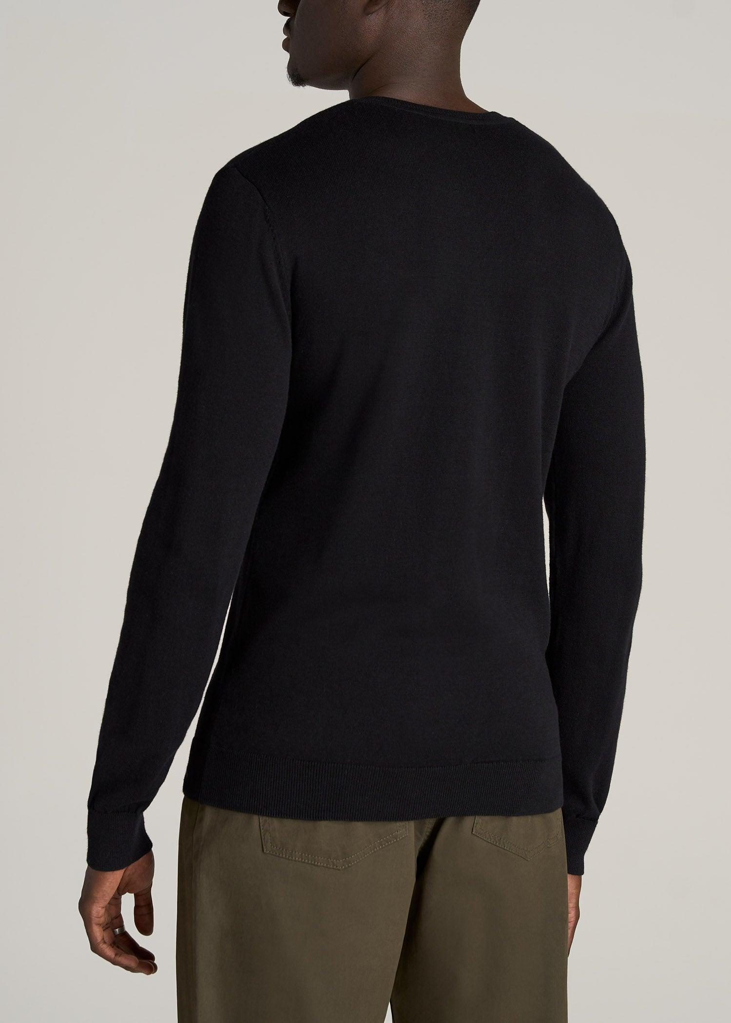 Everyday V-Neck Sweater for Tall Men in Black Male Product Image