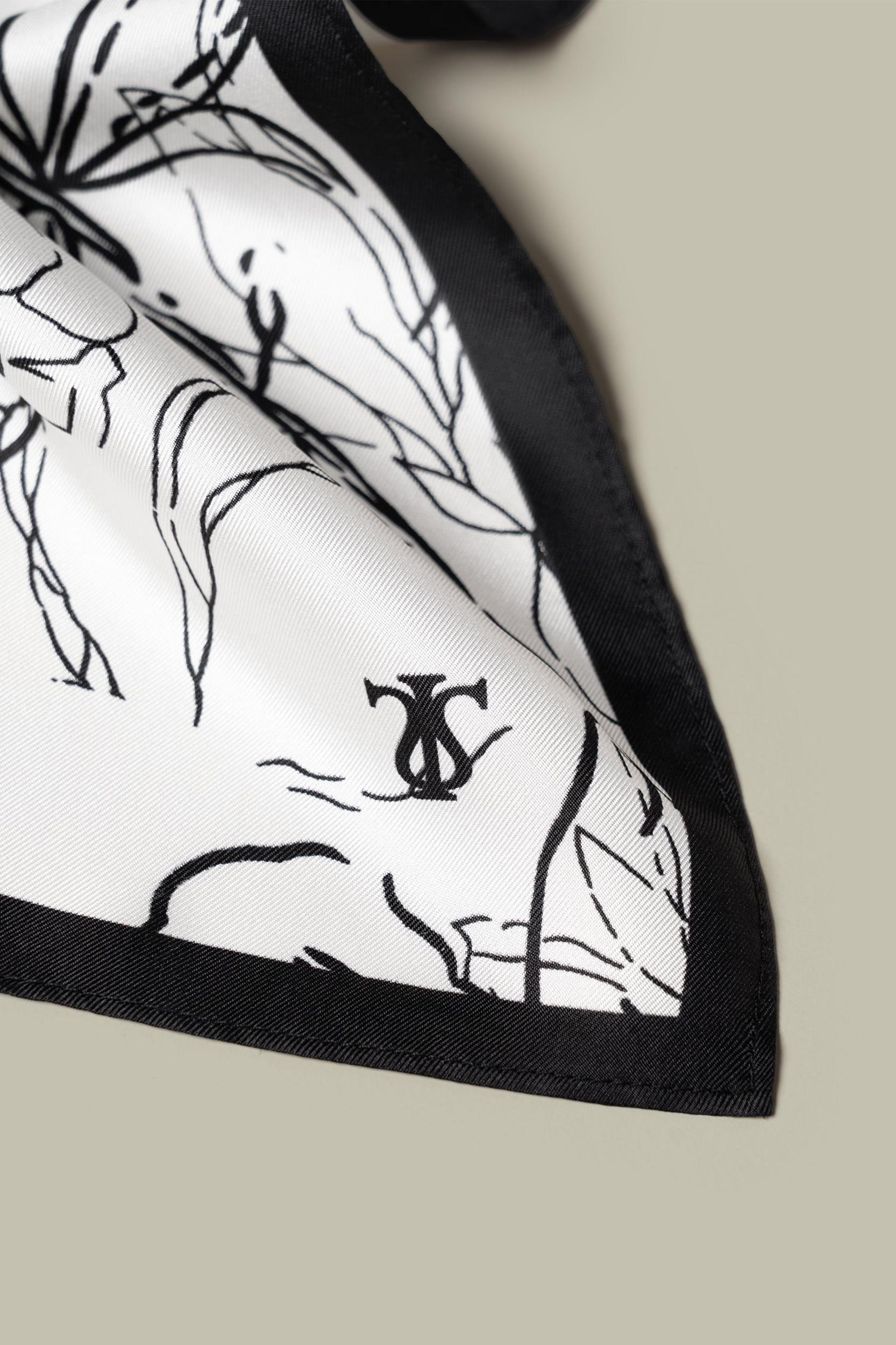 Floral Sketch Twill Silk Square Scarf Product Image