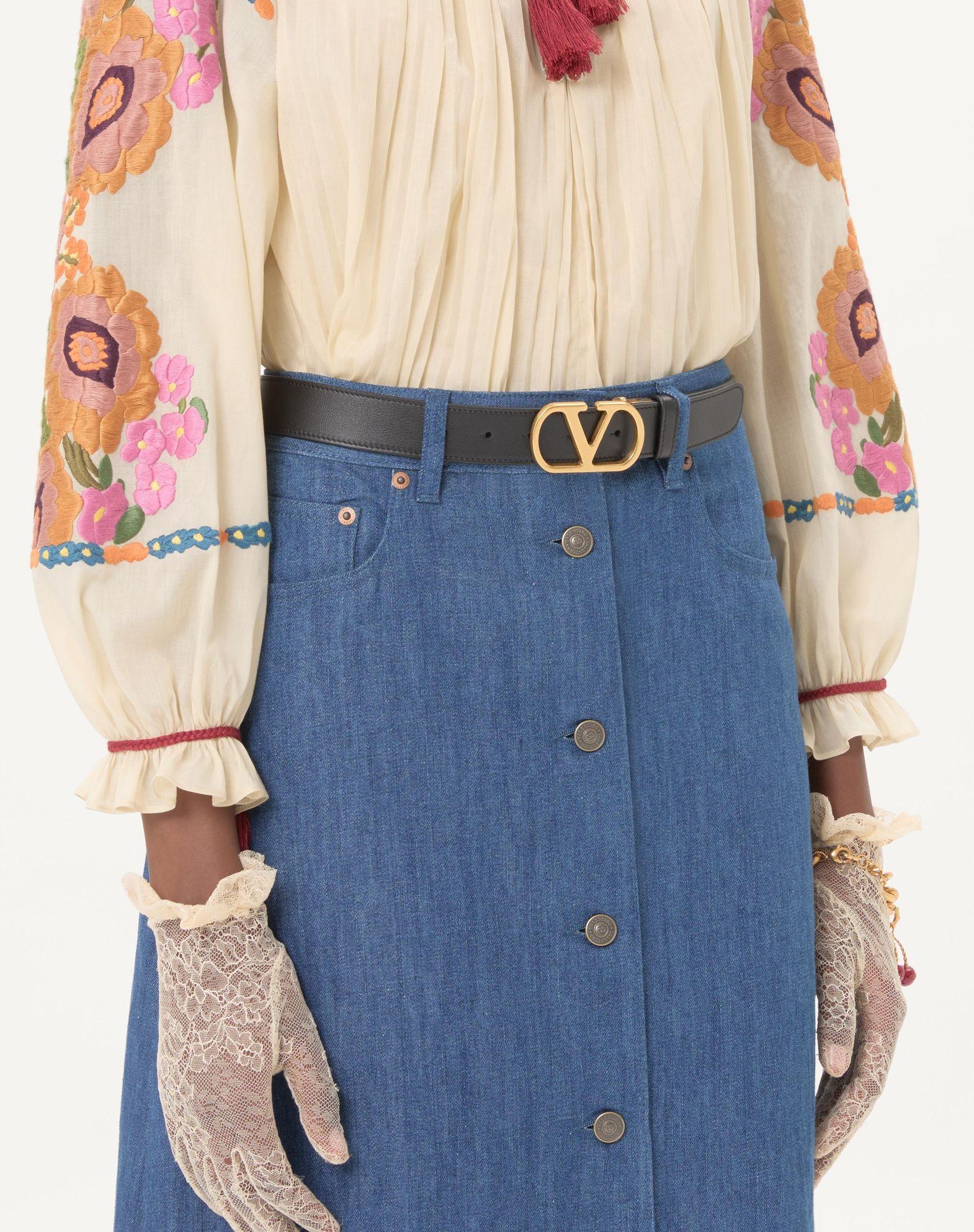 Vlogo Signature Reversible Shiny Calfskin Belt 30 Mm Product Image