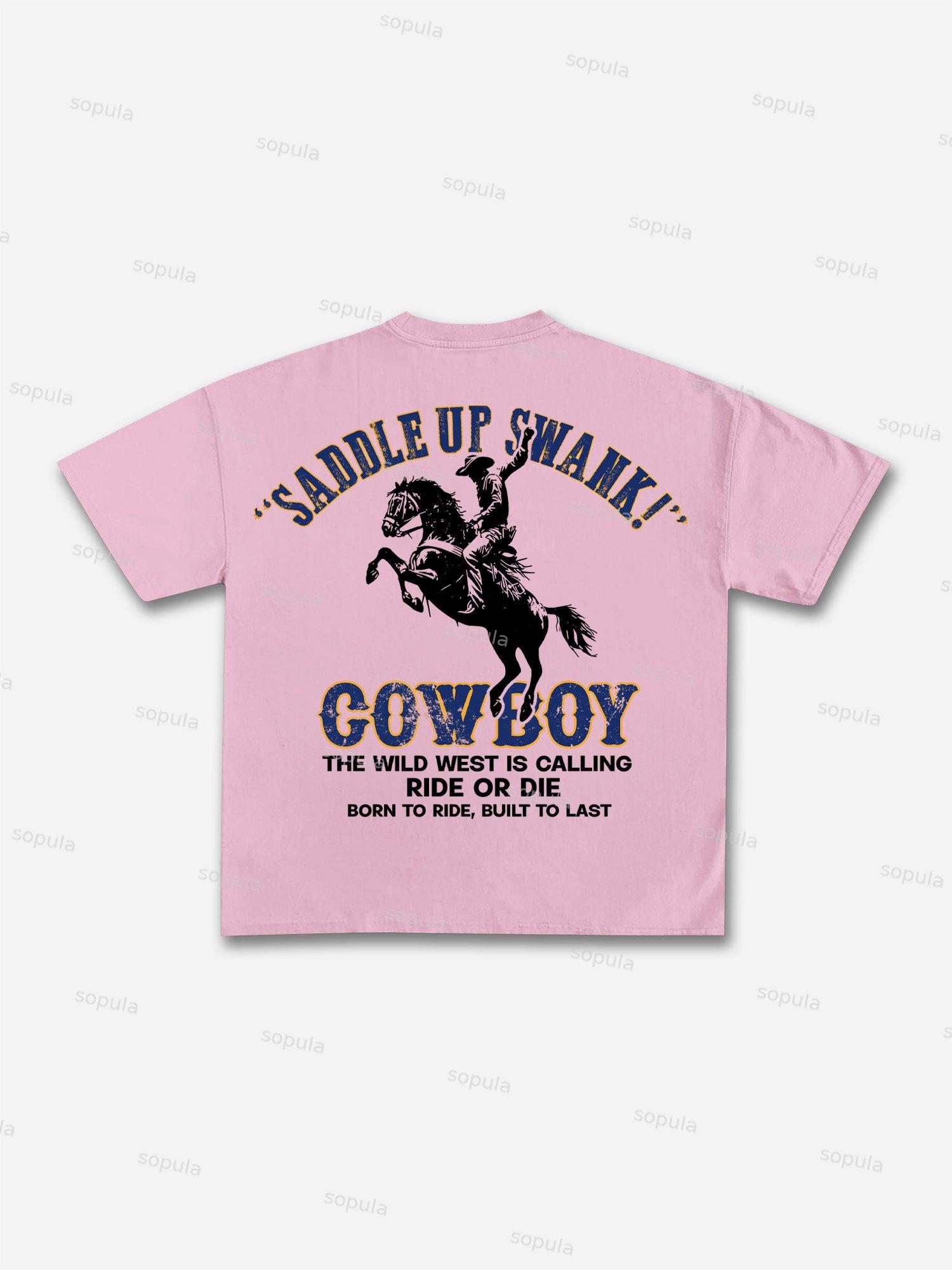 Cowboy Old Vintage Graphic Cotton T-shirt Product Image