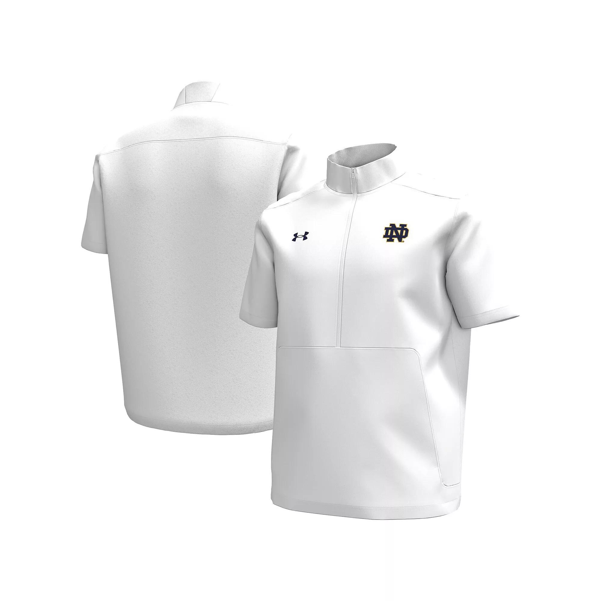 Men's Under Armour White Notre Dame Fighting Irish Motivate Quarter-Zip Short Sleeve Top,  Product Image