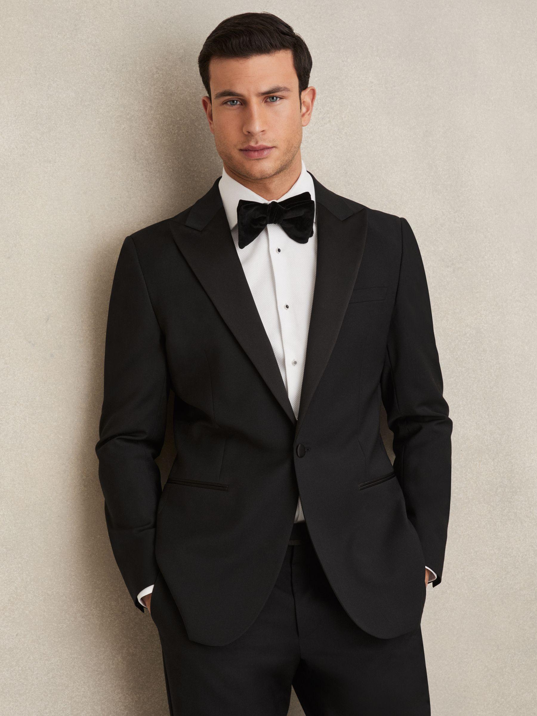 Slim Fit Cotton Double Cuff Dinner Shirt in White Product Image