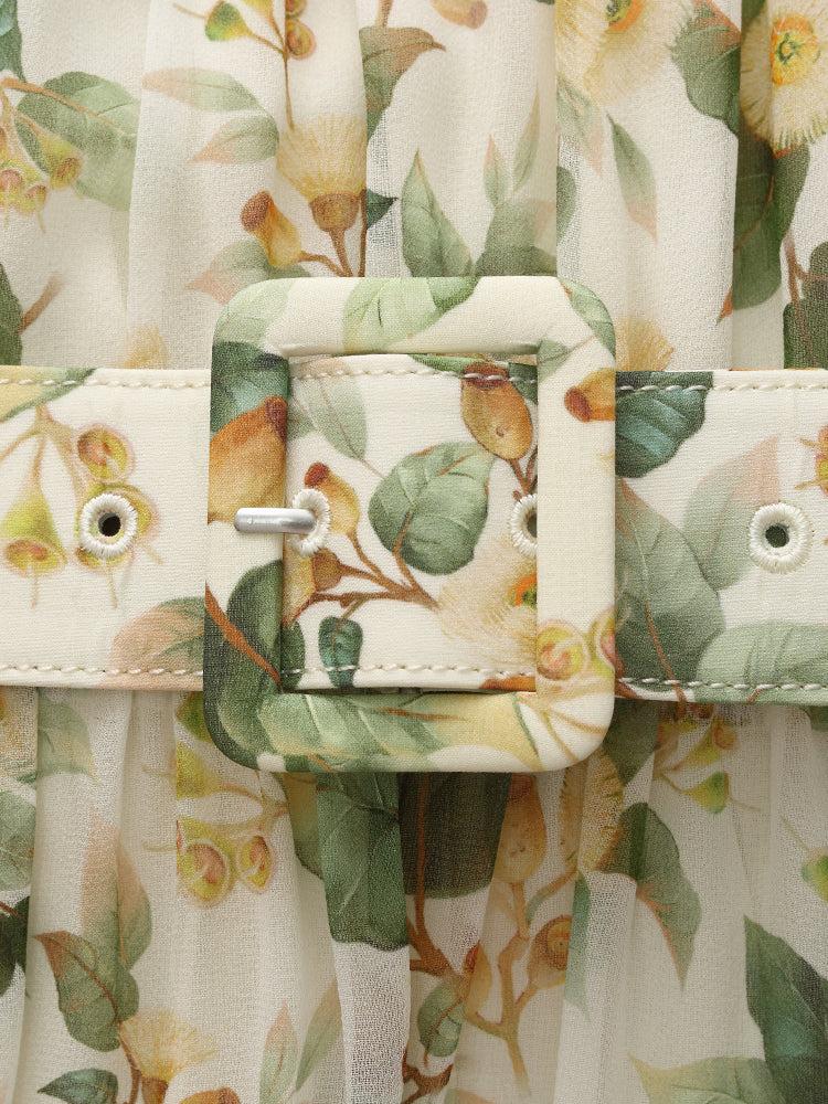 Silk Floral Print Maxi Dress Product Image