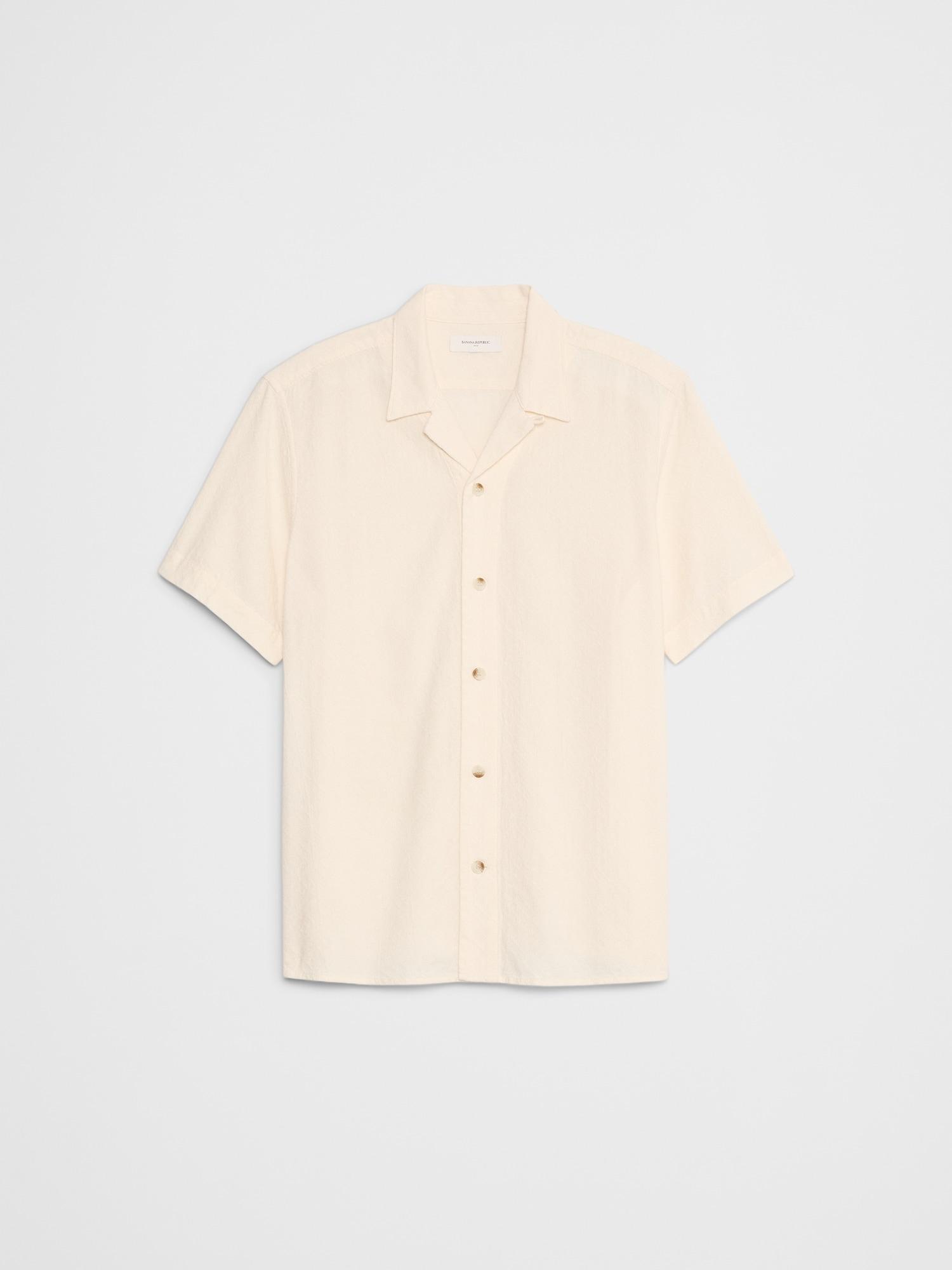 Standard Fit Textured Resort Shirt Product Image