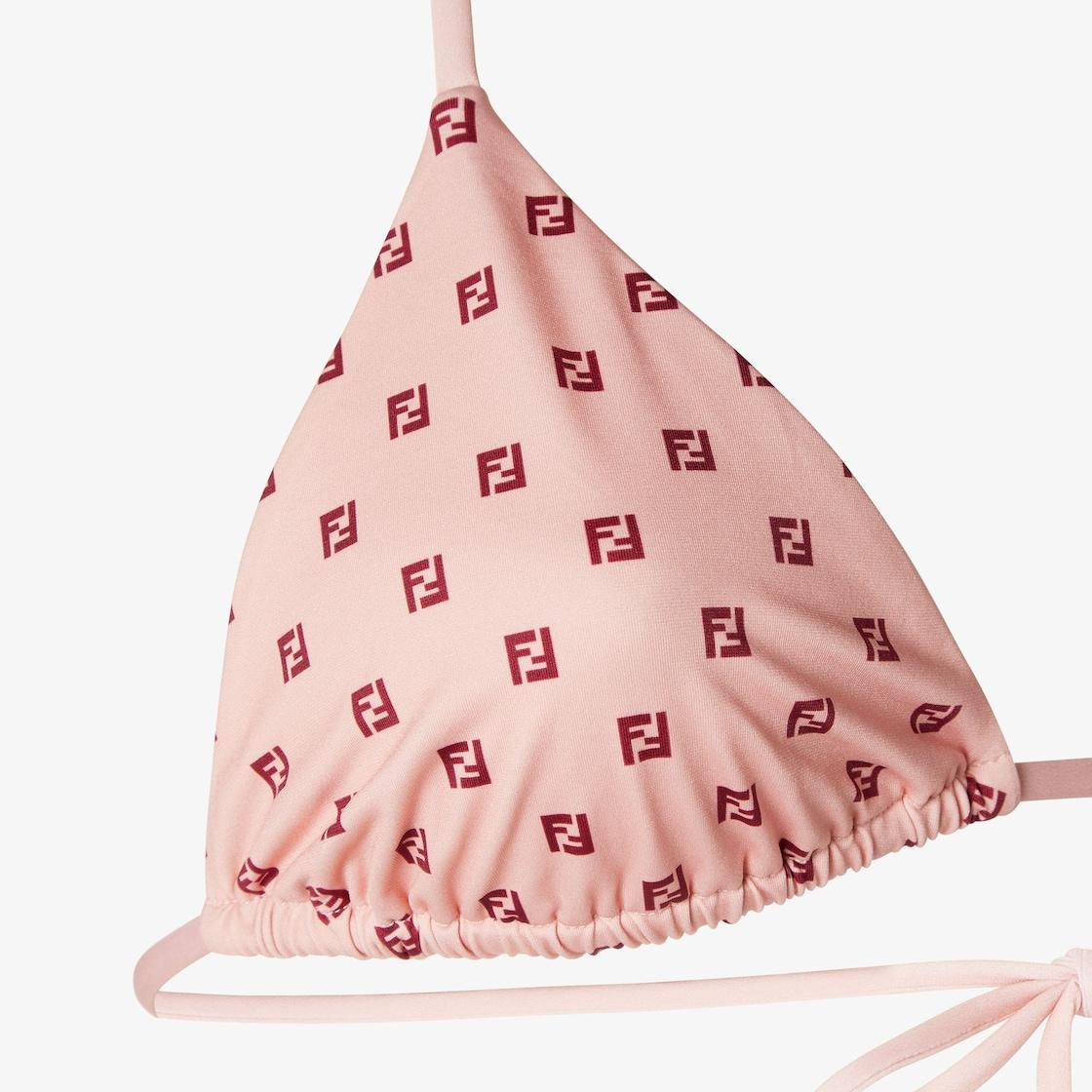 Bikini TopBikini top with red micro foulard print Product Image