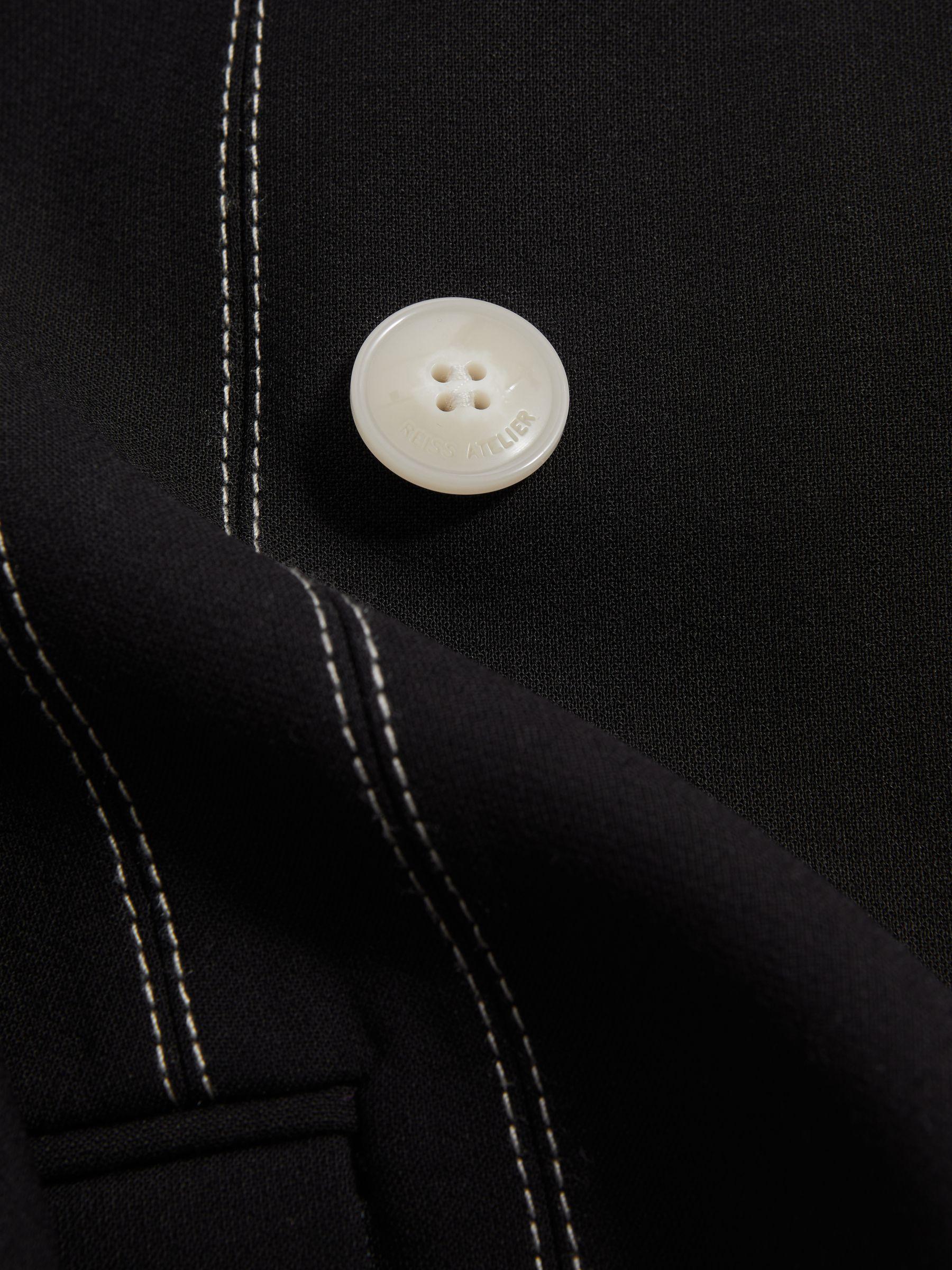 Atelier Double Breasted Corset Stitch Blazer in Black Product Image