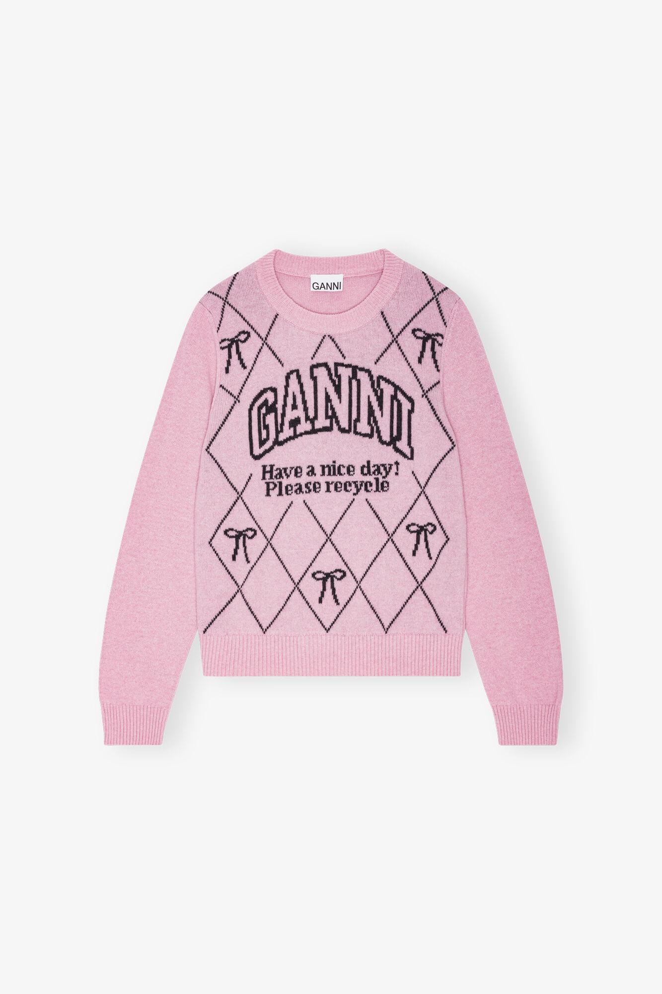 Pink Graphic Bow Sweater Product Image