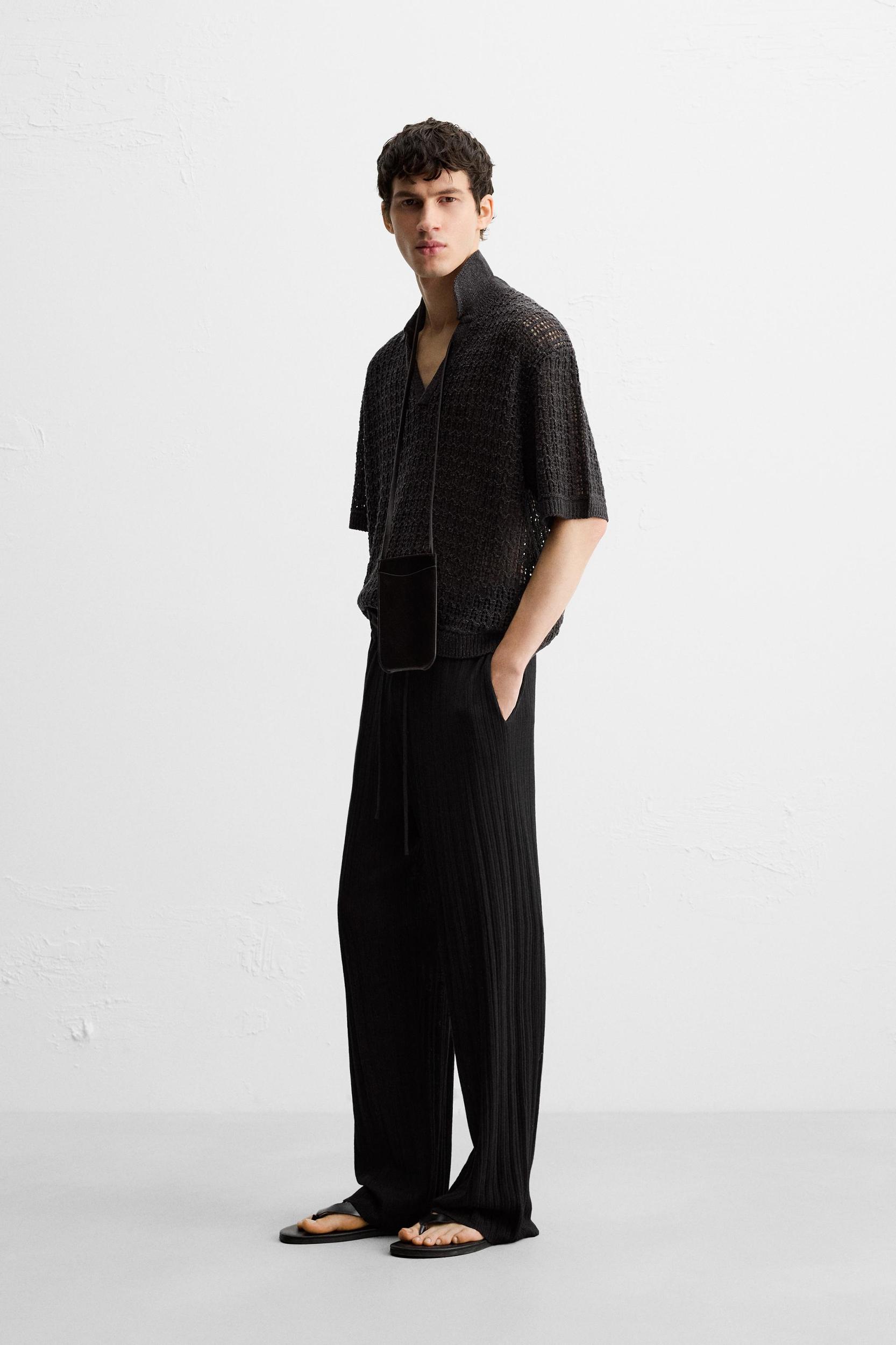 STRUCTURED KNIT PANTS Product Image