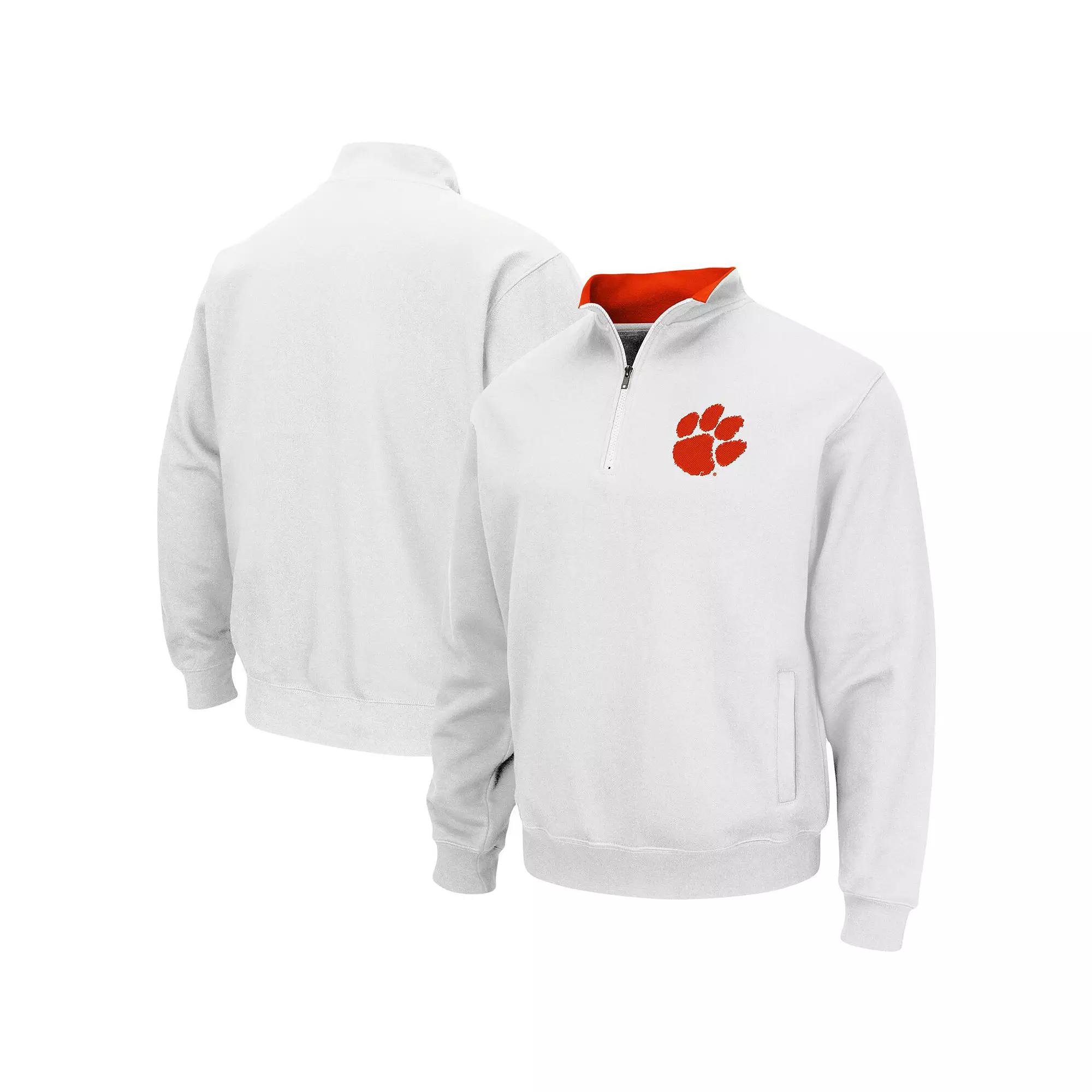Men's Colosseum White Clemson Tigers Tortugas Logo Quarter-Zip Pullover Jacket,  Product Image
