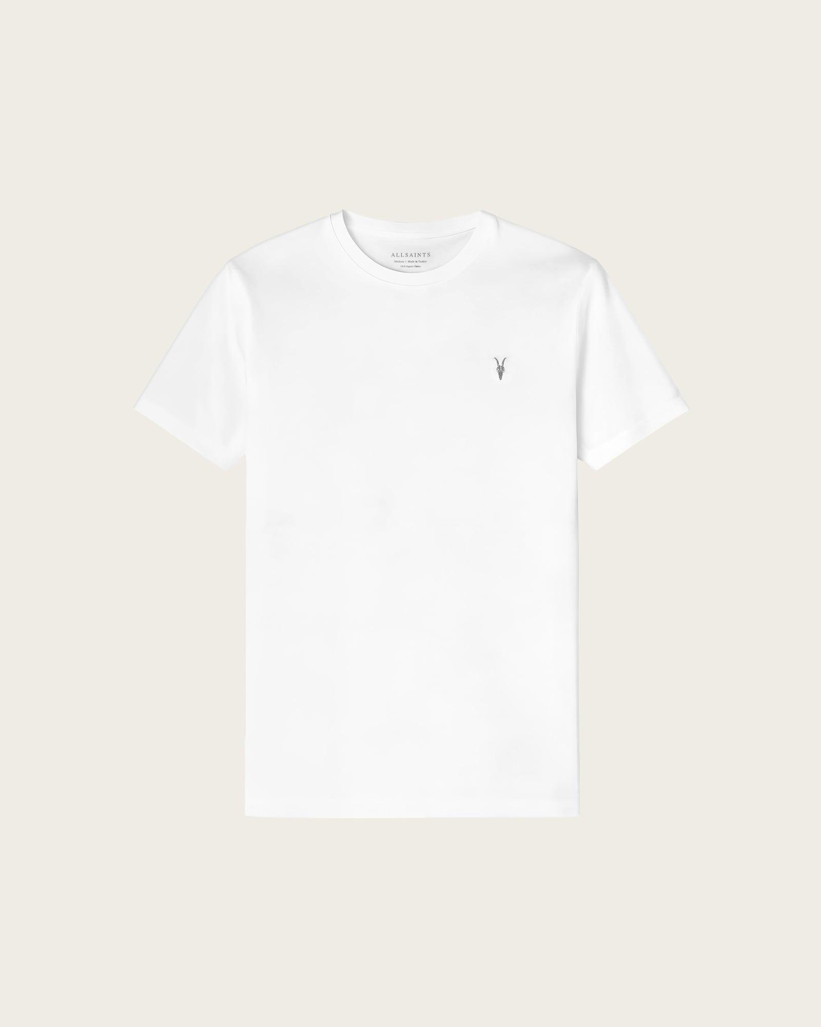 Brace Brushed Cotton Crew Neck T-Shirt Optic White | ALLSAINTS US Product Image