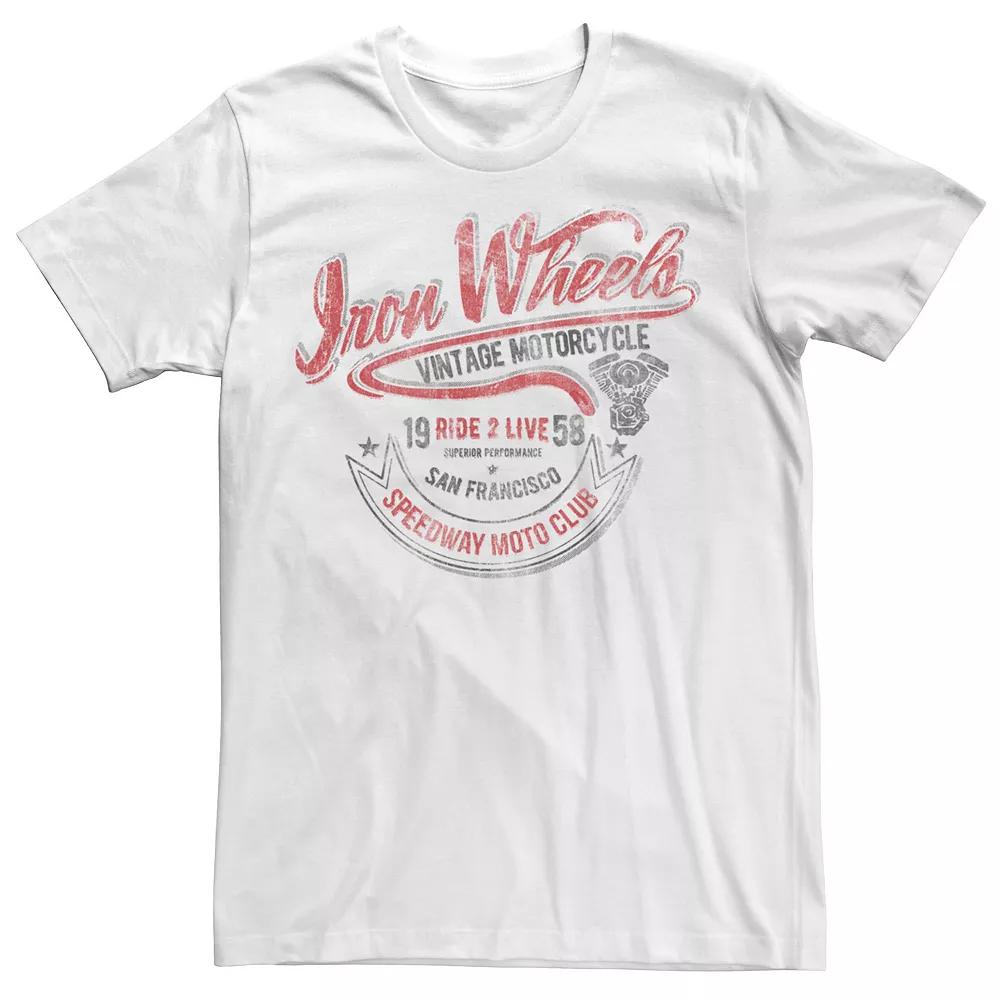 Men's Iron Wheels Speedway Moto Club Vintage Tee,  Product Image