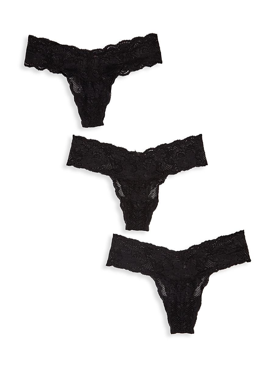 Womens Low-Rise 3-Pack Lace Thong Product Image