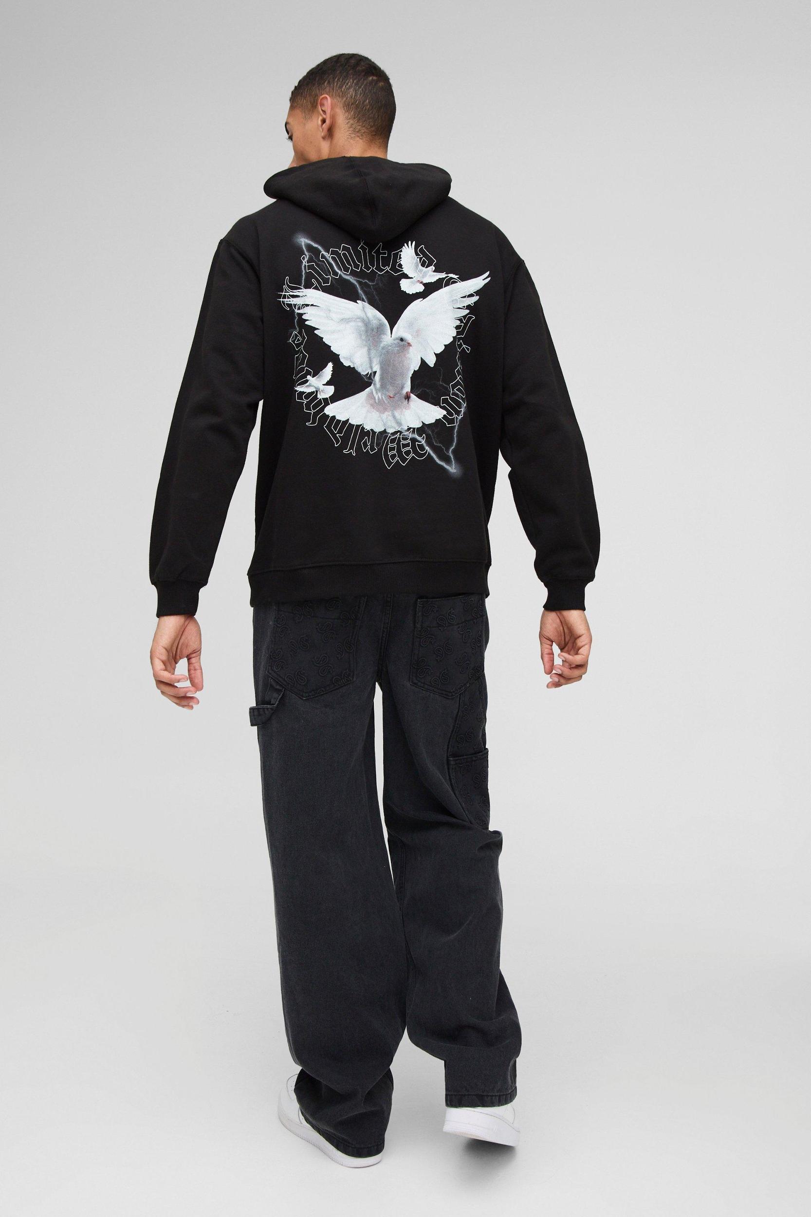 Dove Graphic Oversized Hoodie | boohooMAN USA Product Image