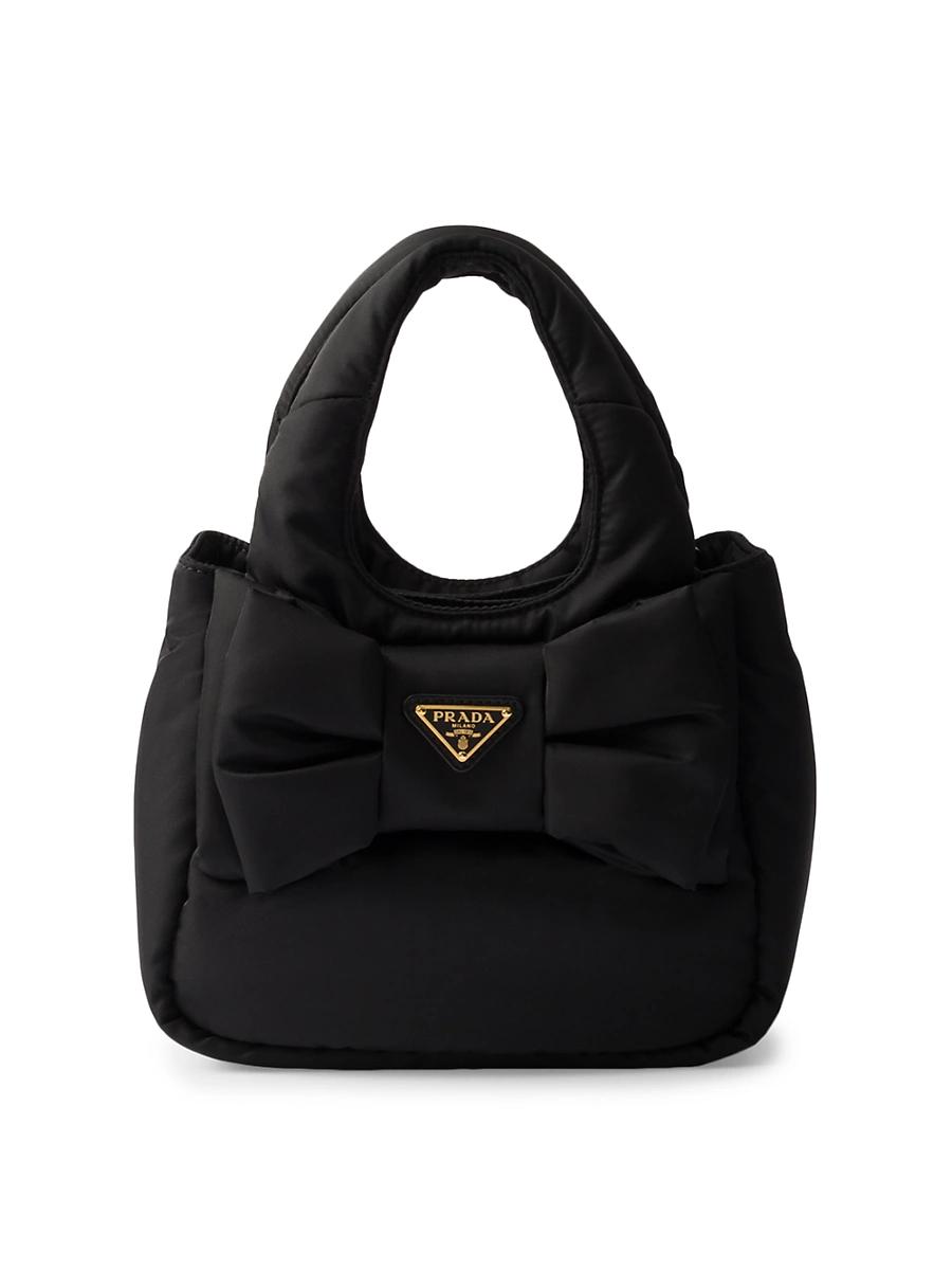 Womens Padded Re-Nylon Mini-Bag with Bow Product Image