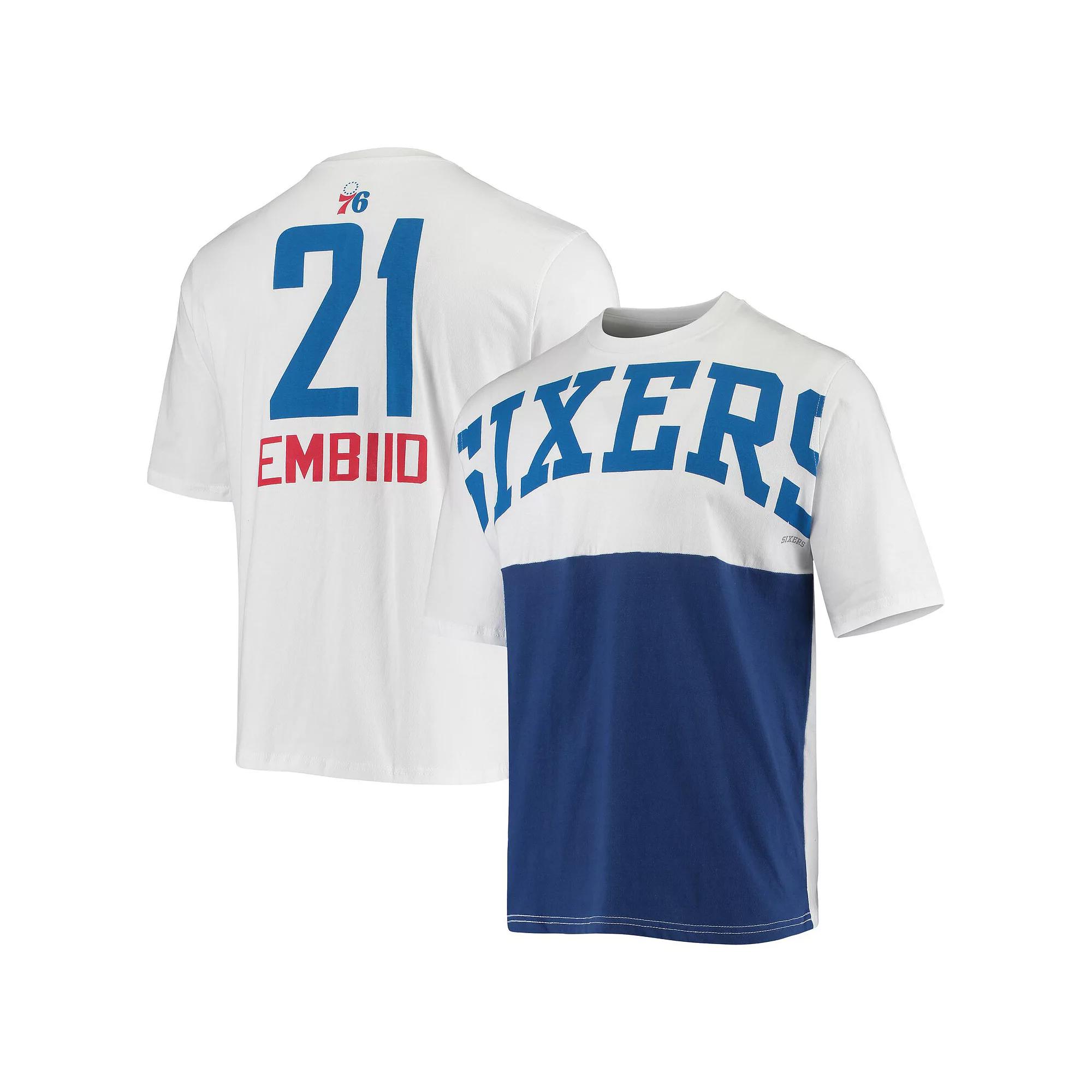 Men's Fanatics Branded Joel Embiid White Philadelphia 76ers Yoke T-Shirt, Size: Large, 76r White Product Image
