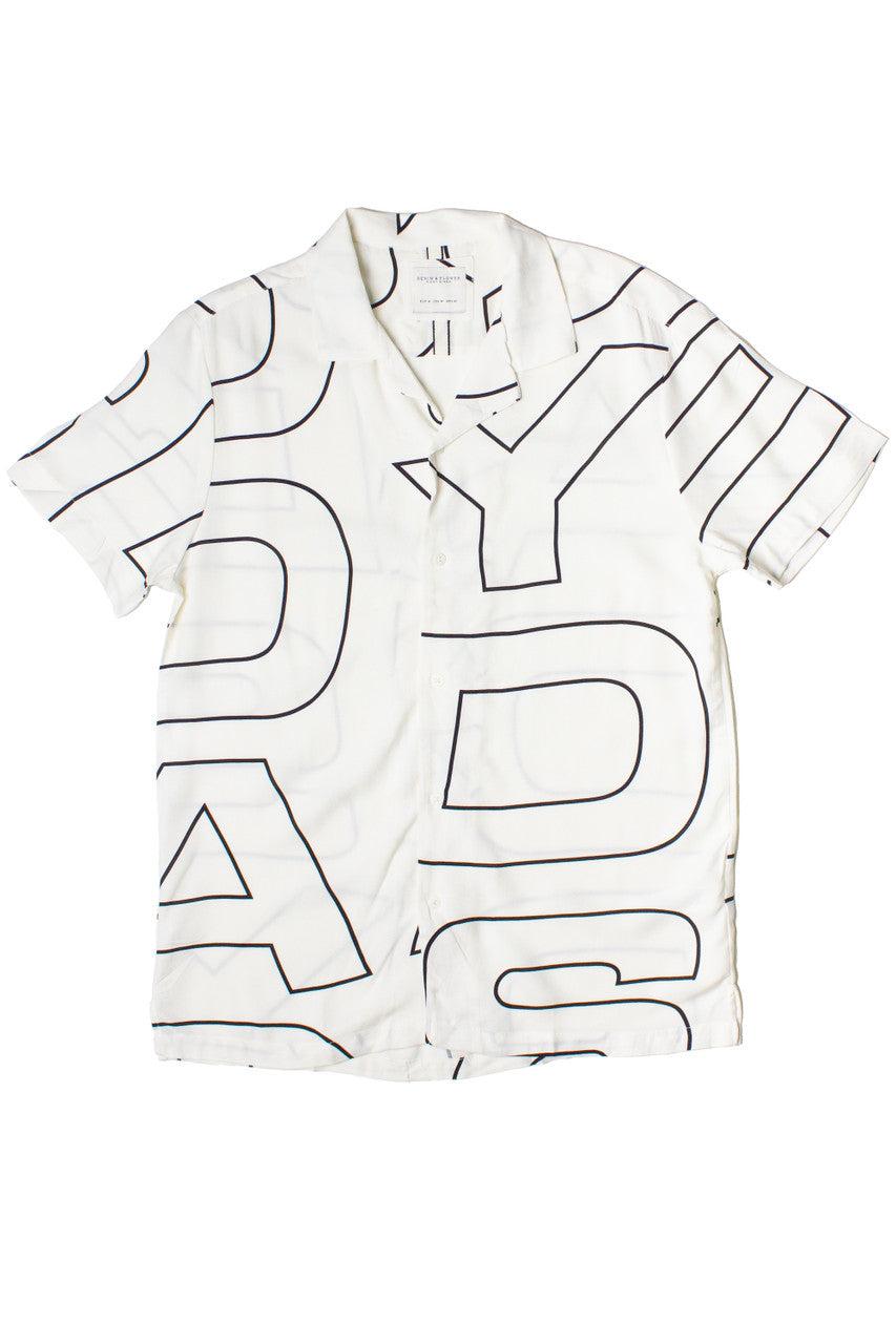 Graphic Block Letter Button Up Shirt Product Image