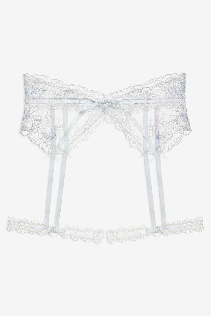Shimmer Garden Garter Belt — Blue Product Image